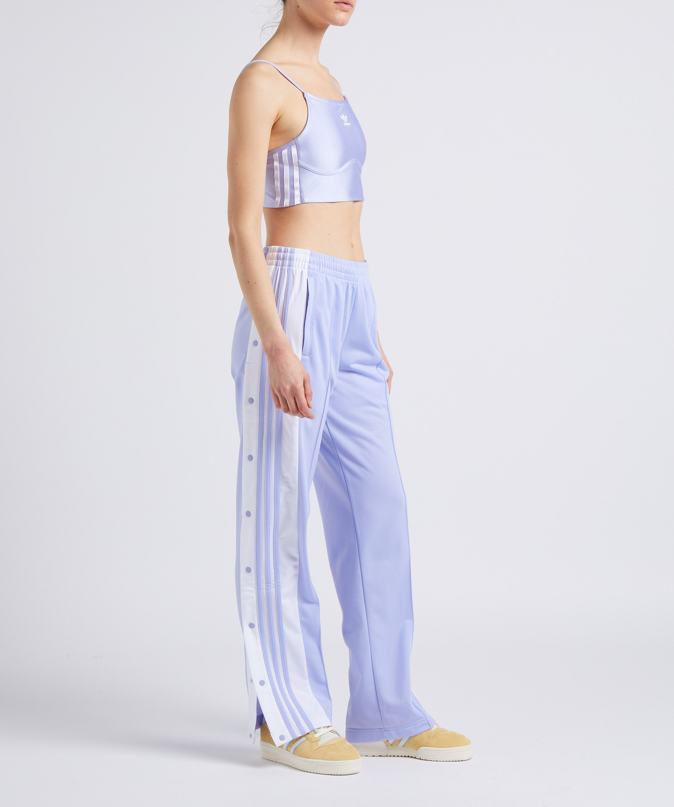 Screen-printed sports bra with square neckline ADIDAS Purple