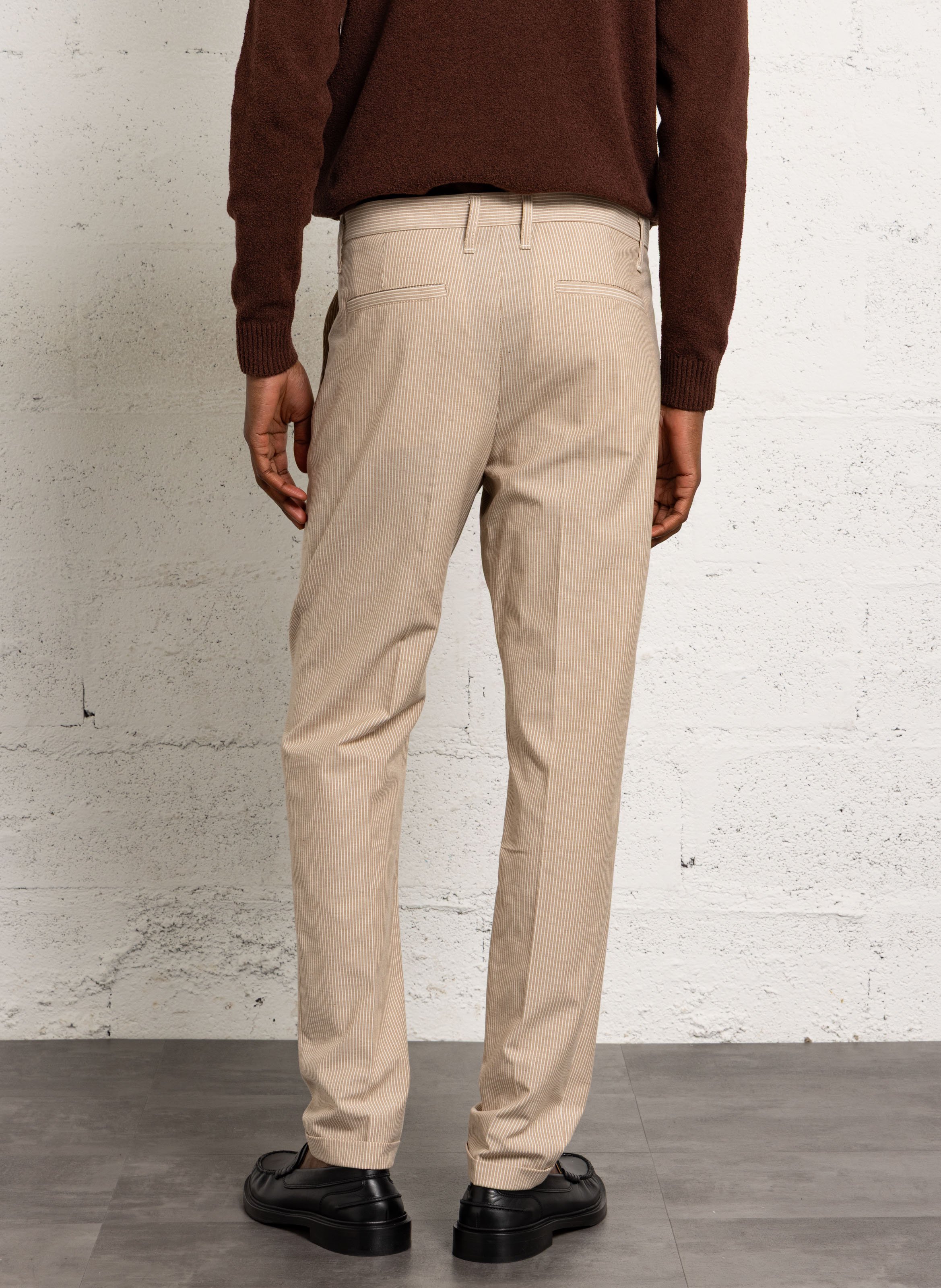 Pantalon droit rayé IMPERIAL Beige