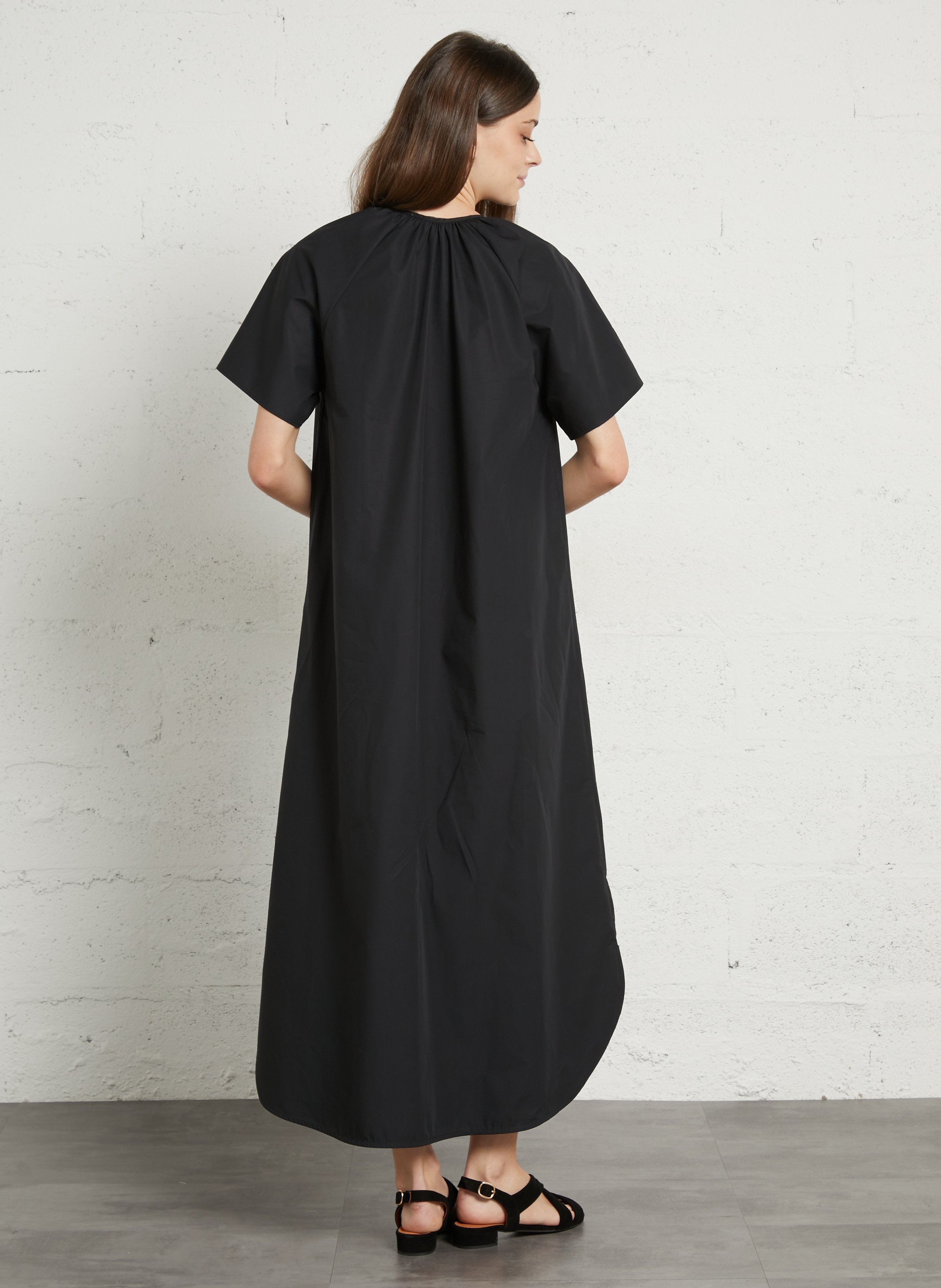 Robe longue en coton brodé TINSELS Noir