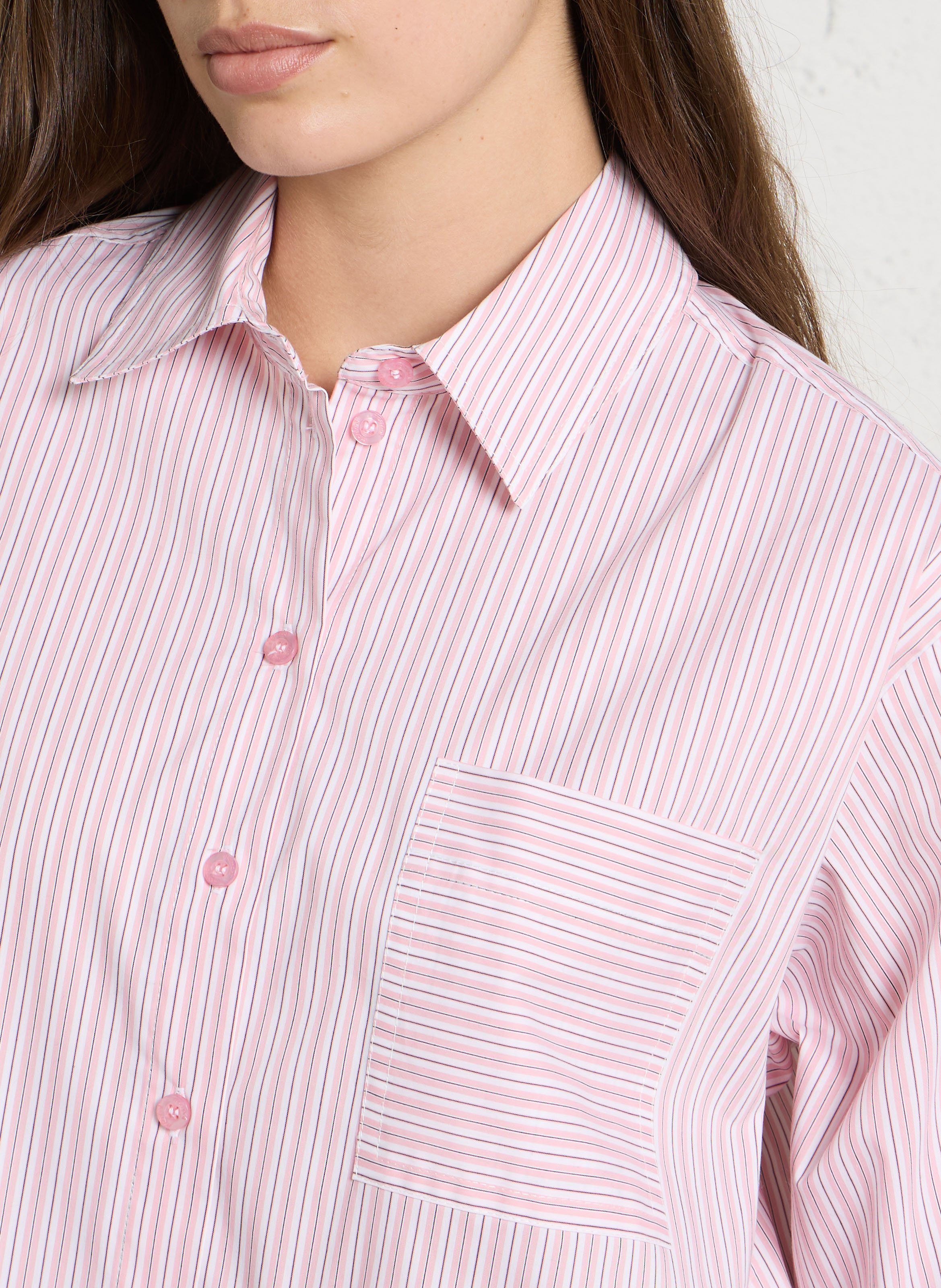 Striped cotton-mix shirt MOMONI Pink