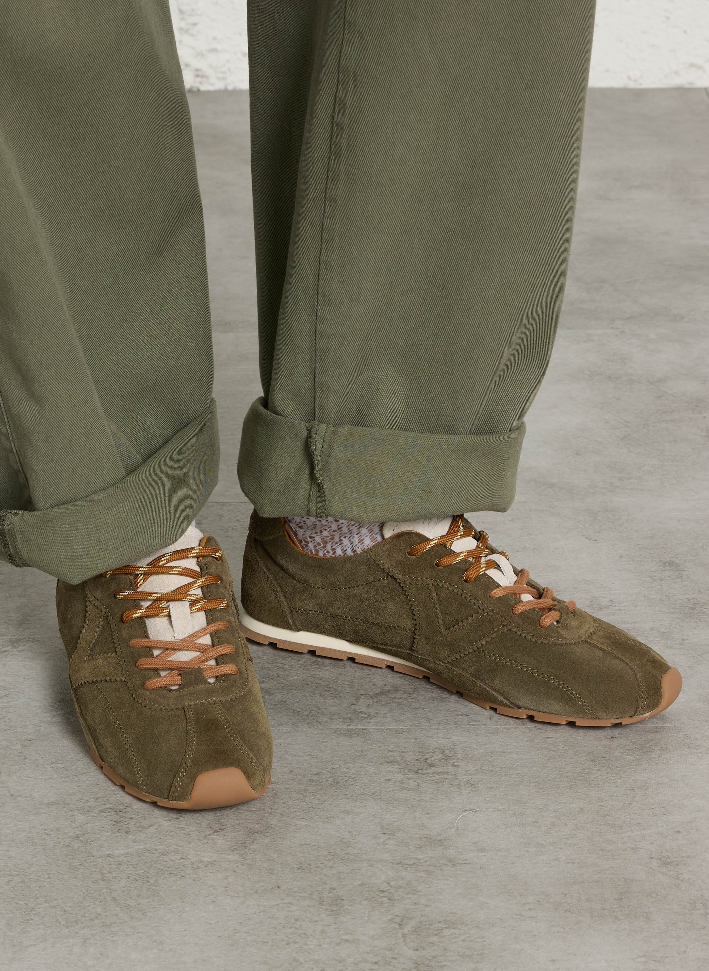 Niedrige Ledersneaker VICTORIA Khaki