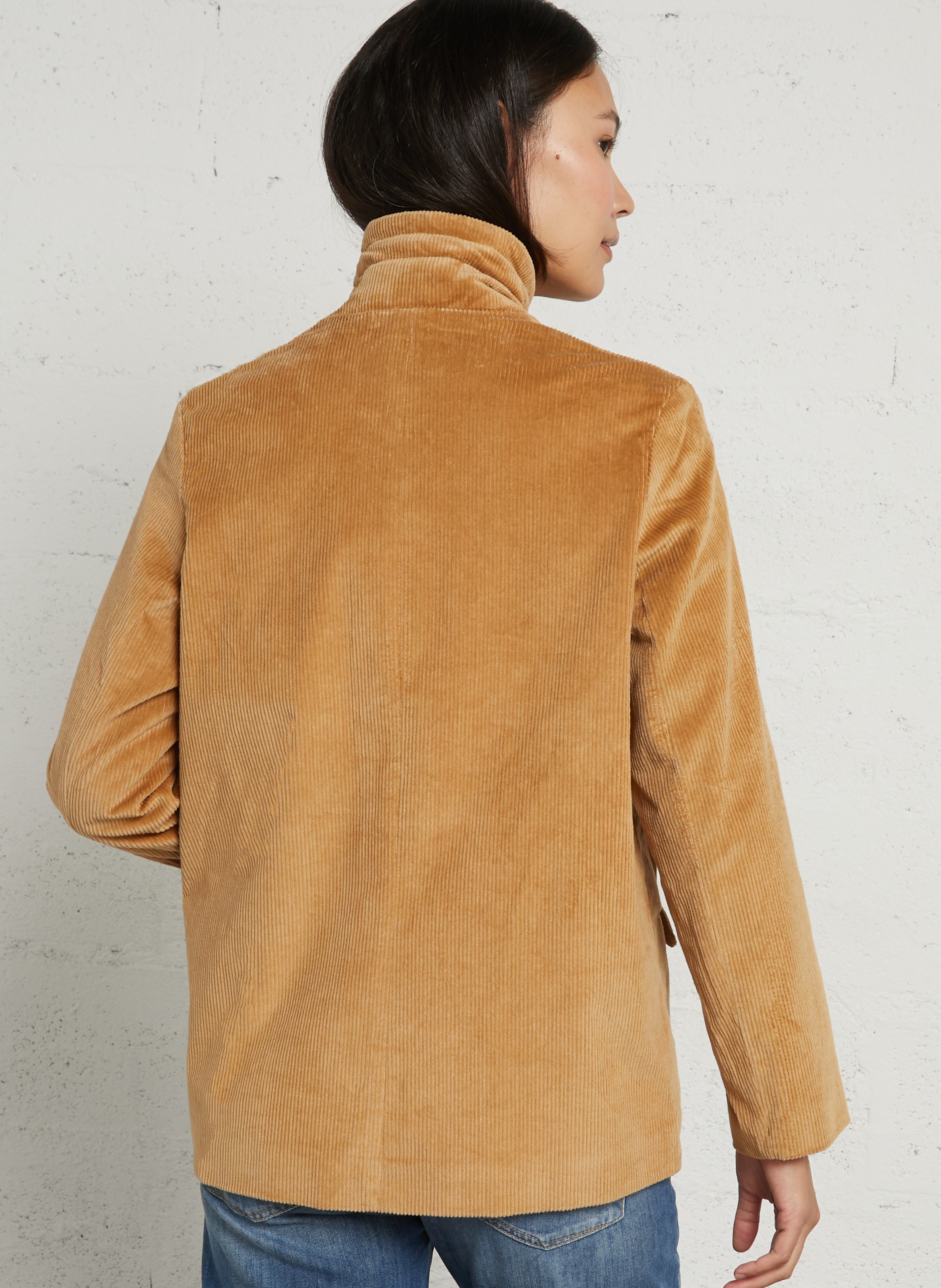 Blazer van katoenmelange LEON & HARPER Beige