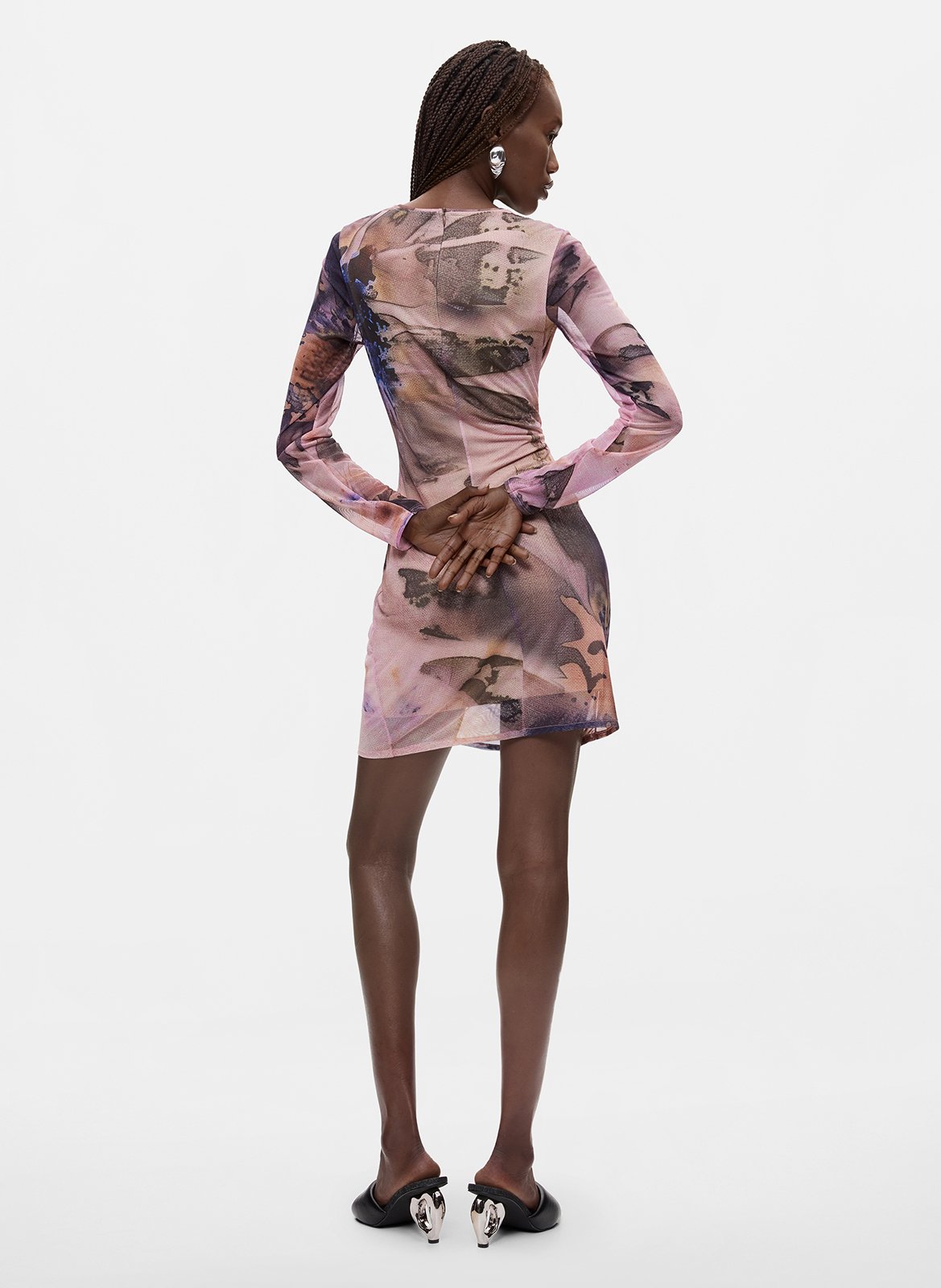 Korte rechte jurk met ronde hals en print DESIGUAL Rood