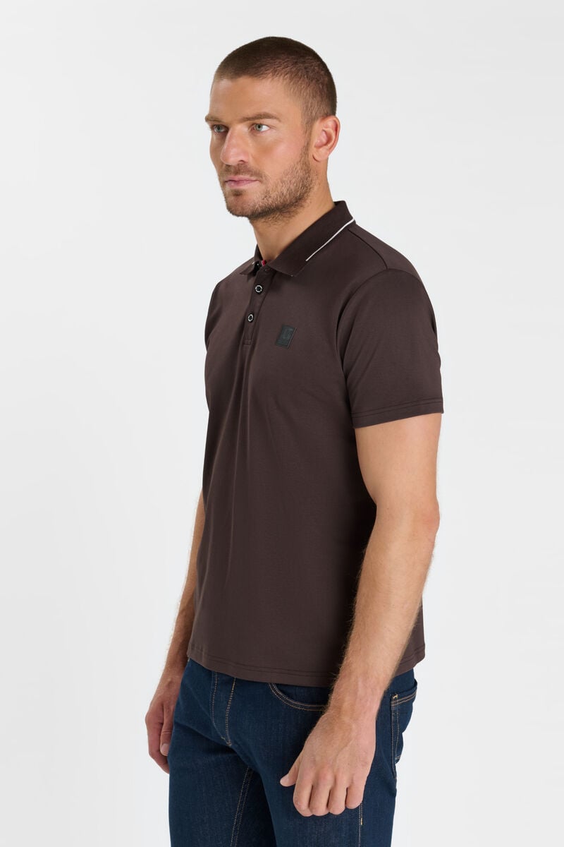 Button-Down Shirt-Collar Polo LE TEMPS DES CERISES Brown