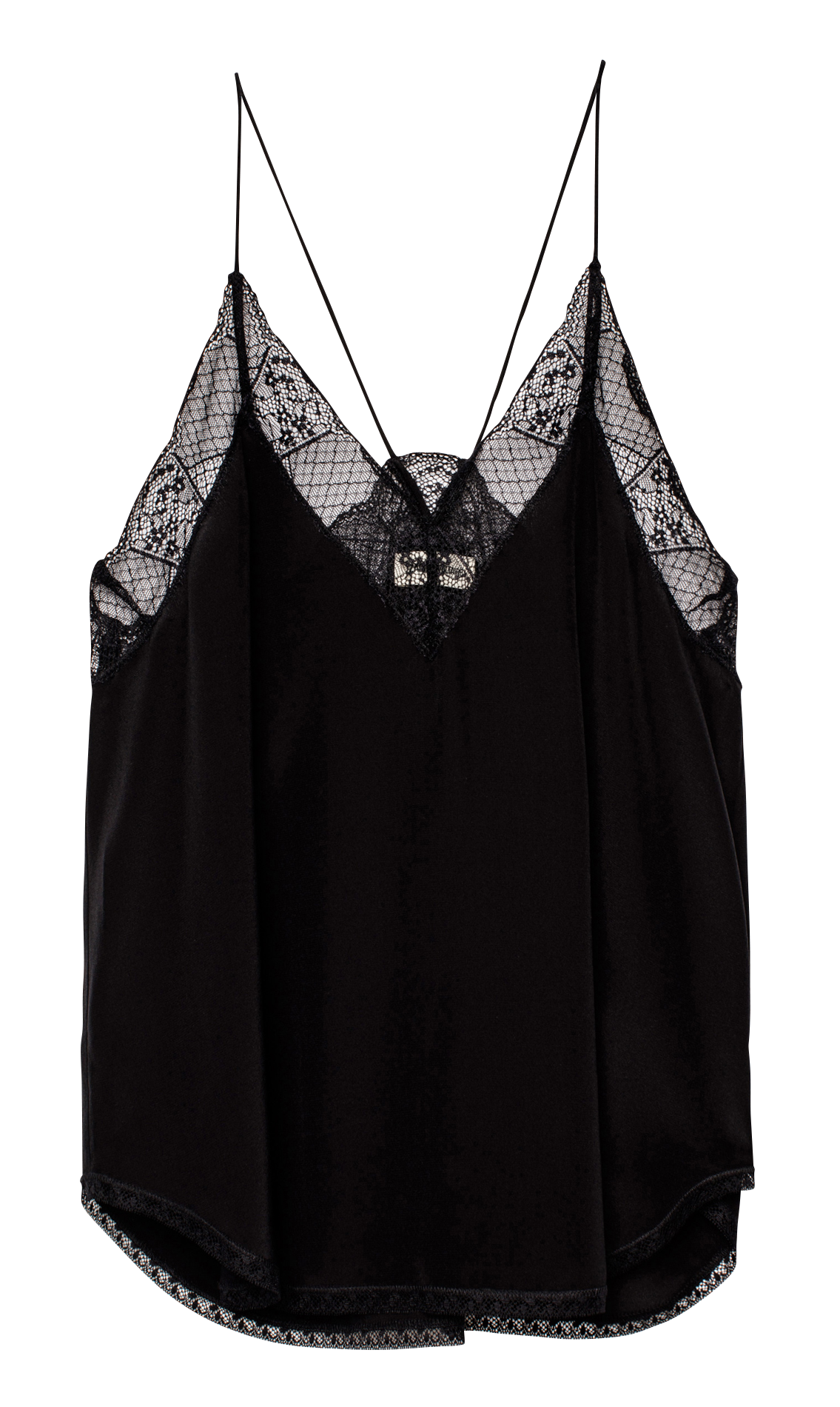 Caraco droit en soie Noir