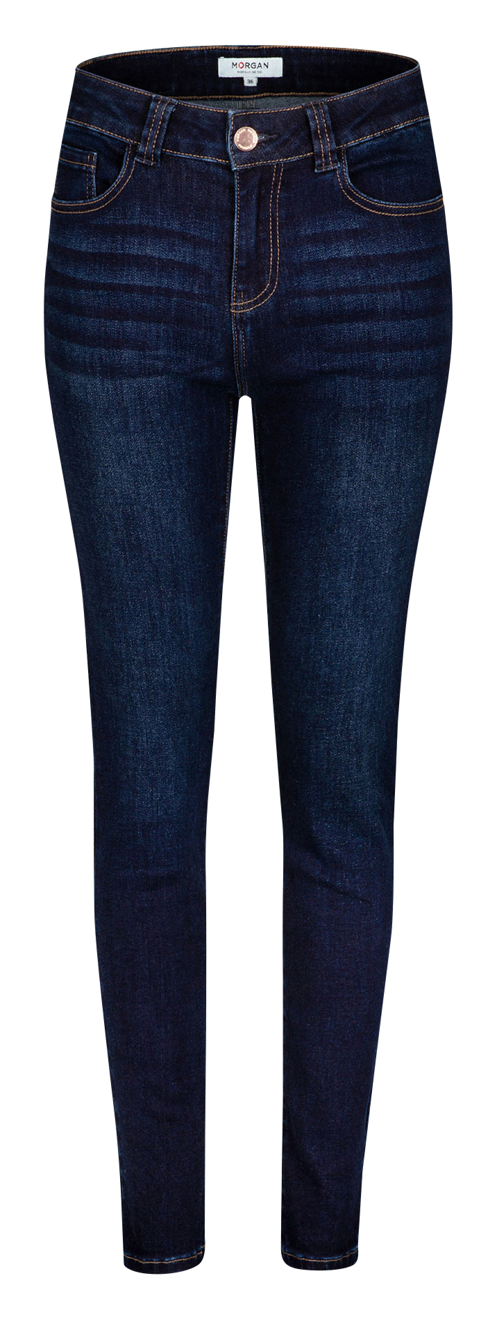 Jeans slim taille haute délavé  MORGAN Bleu