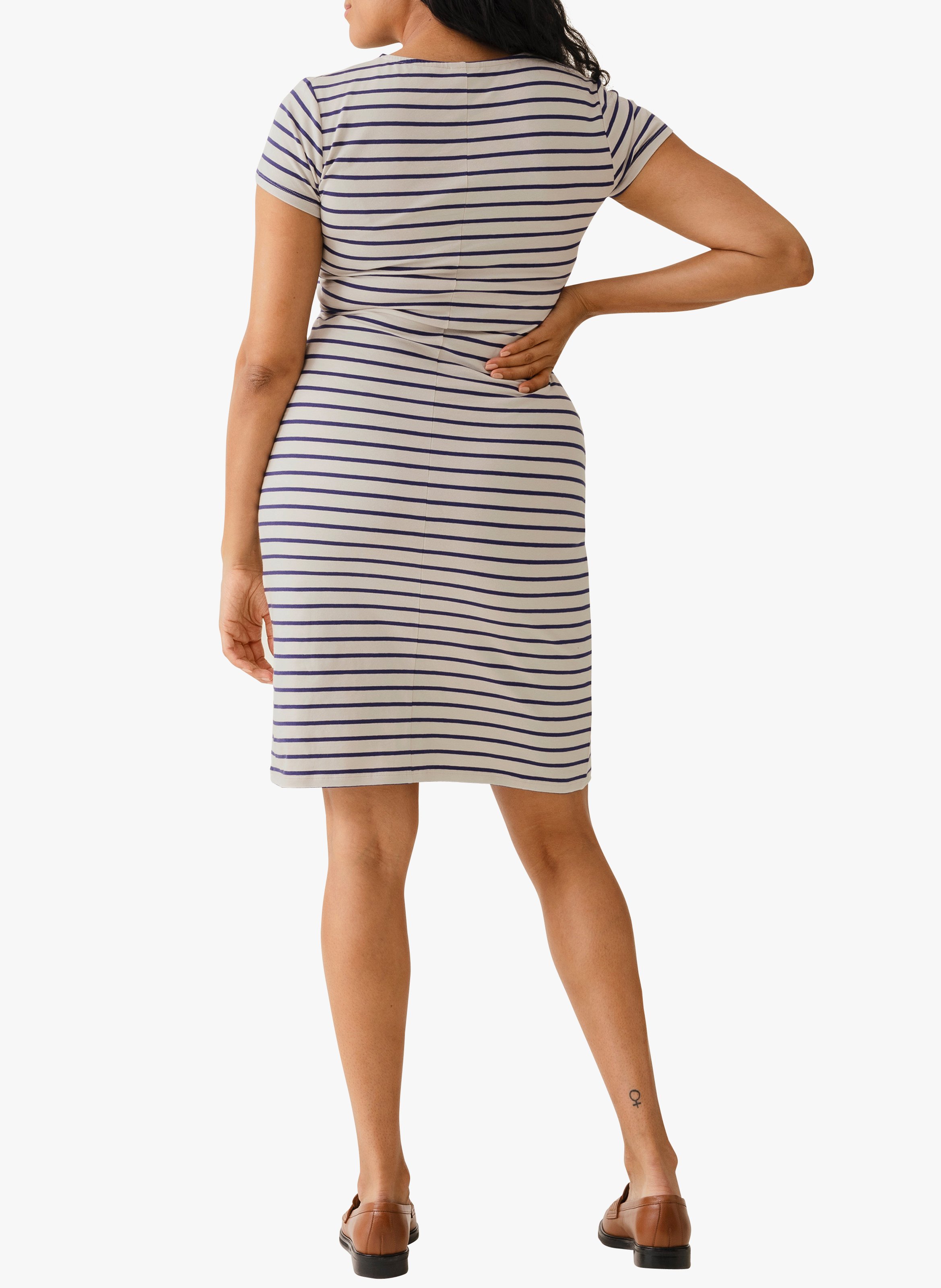 Robe d'allaitement col rond rayée en coton stretch BOOB Multicolore