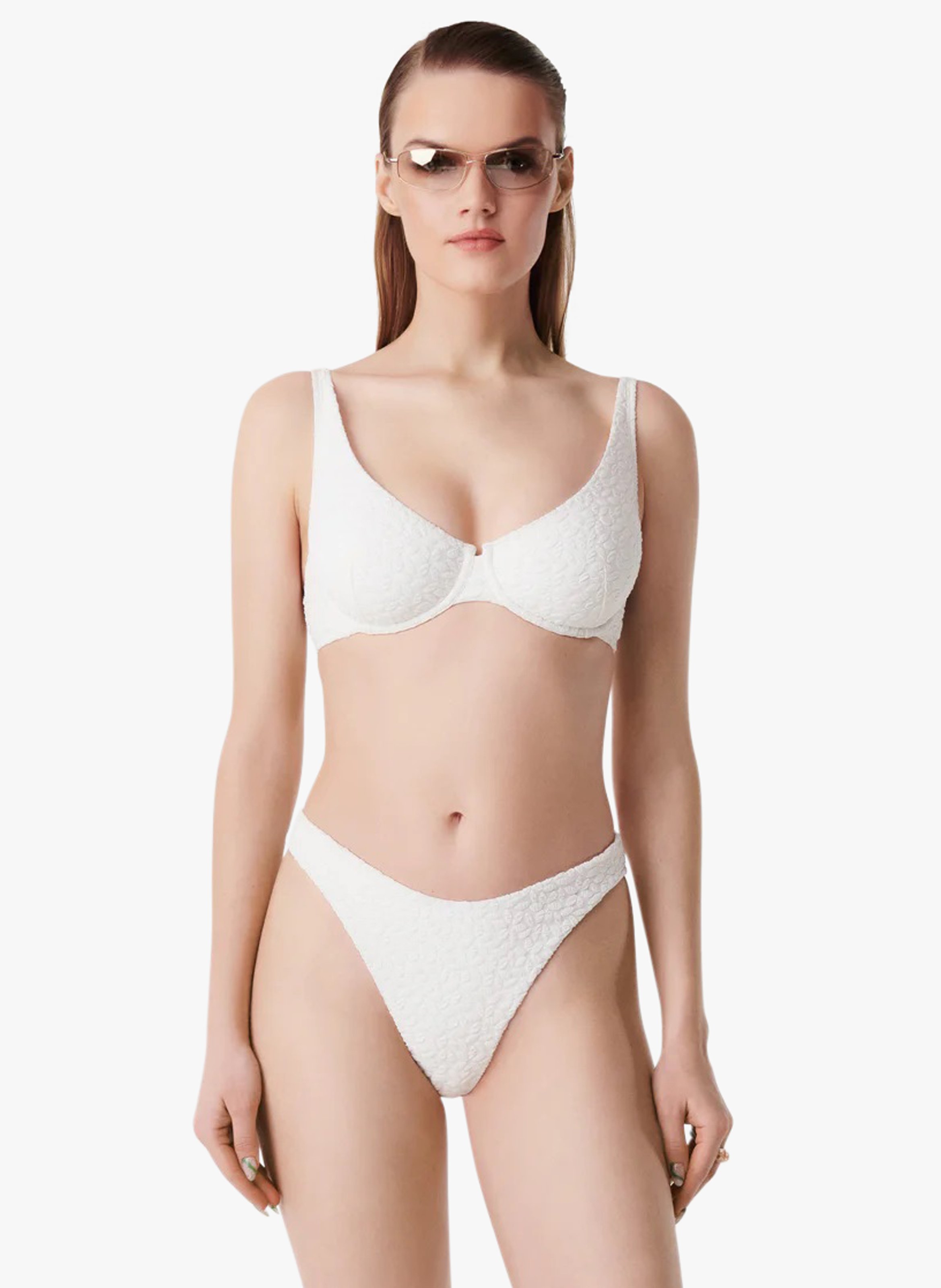 Haut de bikini en jacquard ICONE Blanc
