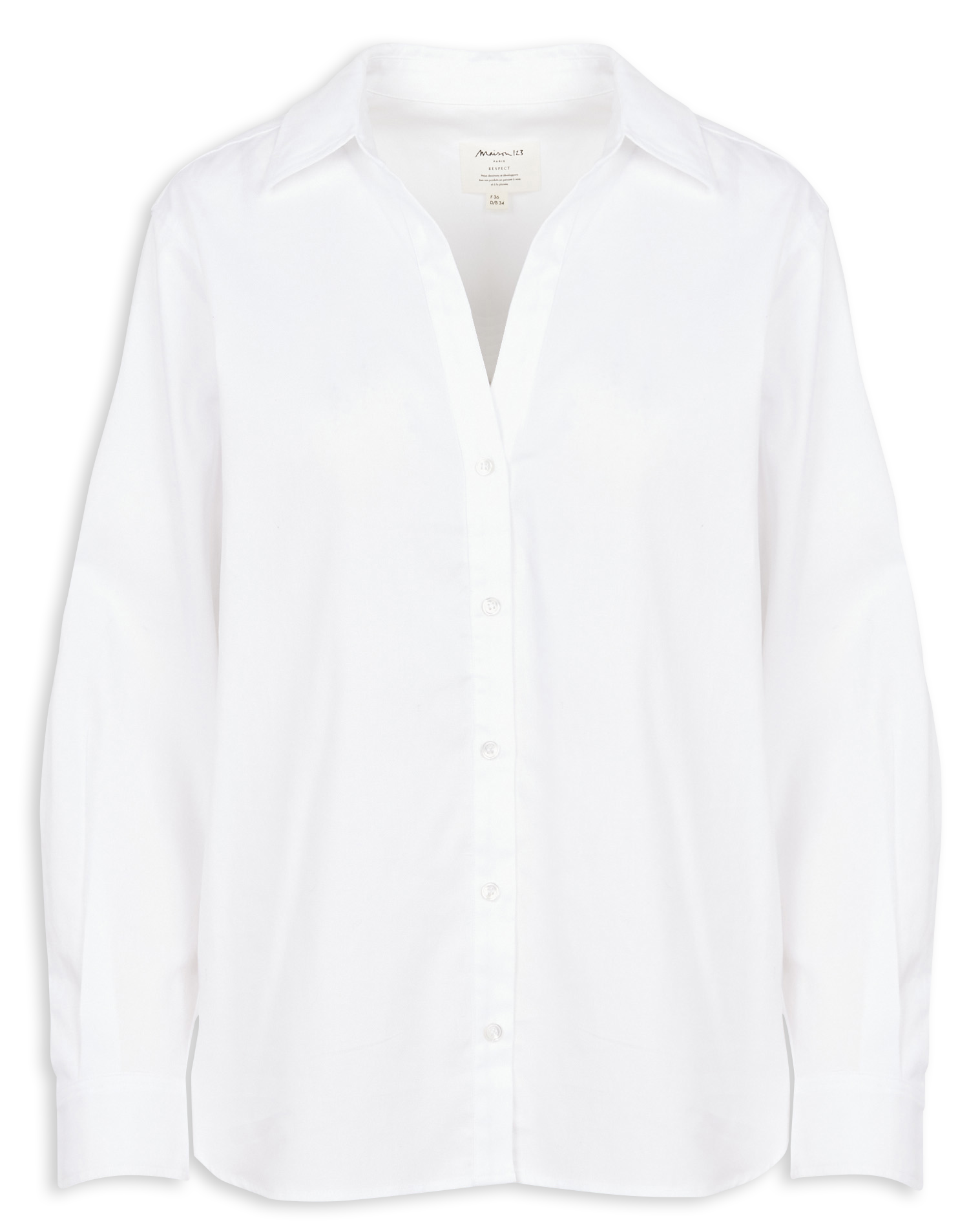 Chemise col classique ample en coton MAISON 123 Blanc