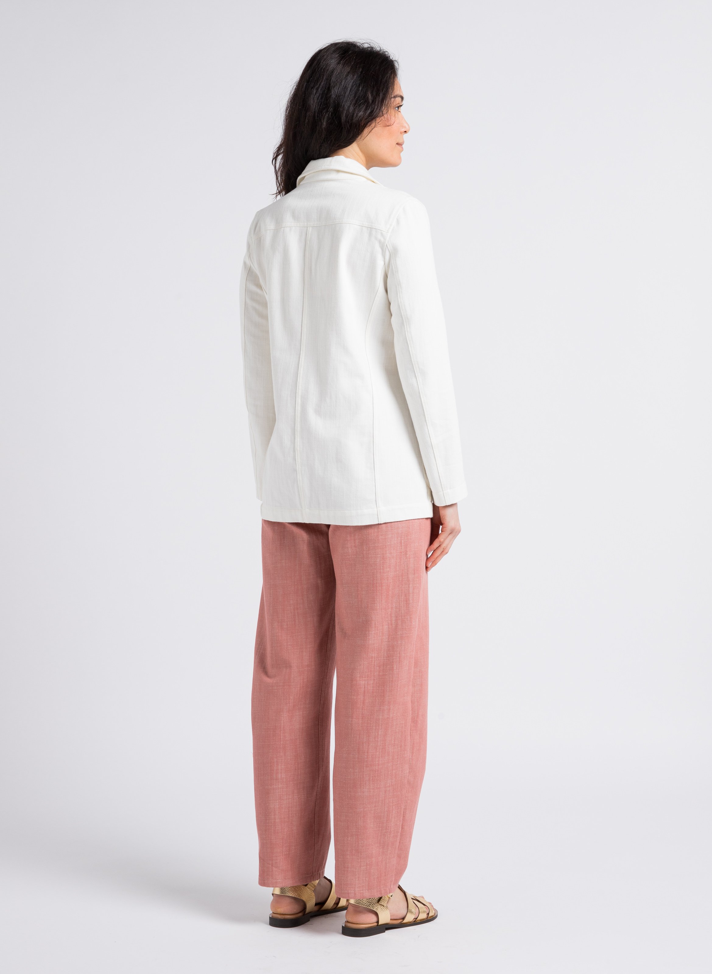 Wijde, katoenen jeans Roze