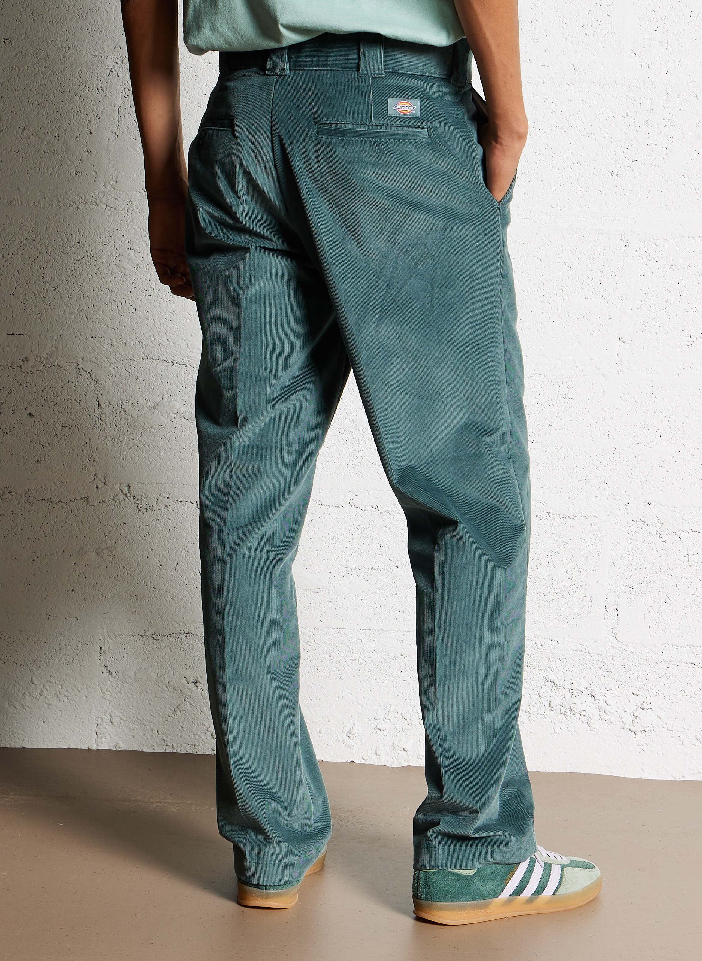 Pantalon droit en coton mélangé DICKIES Vert
