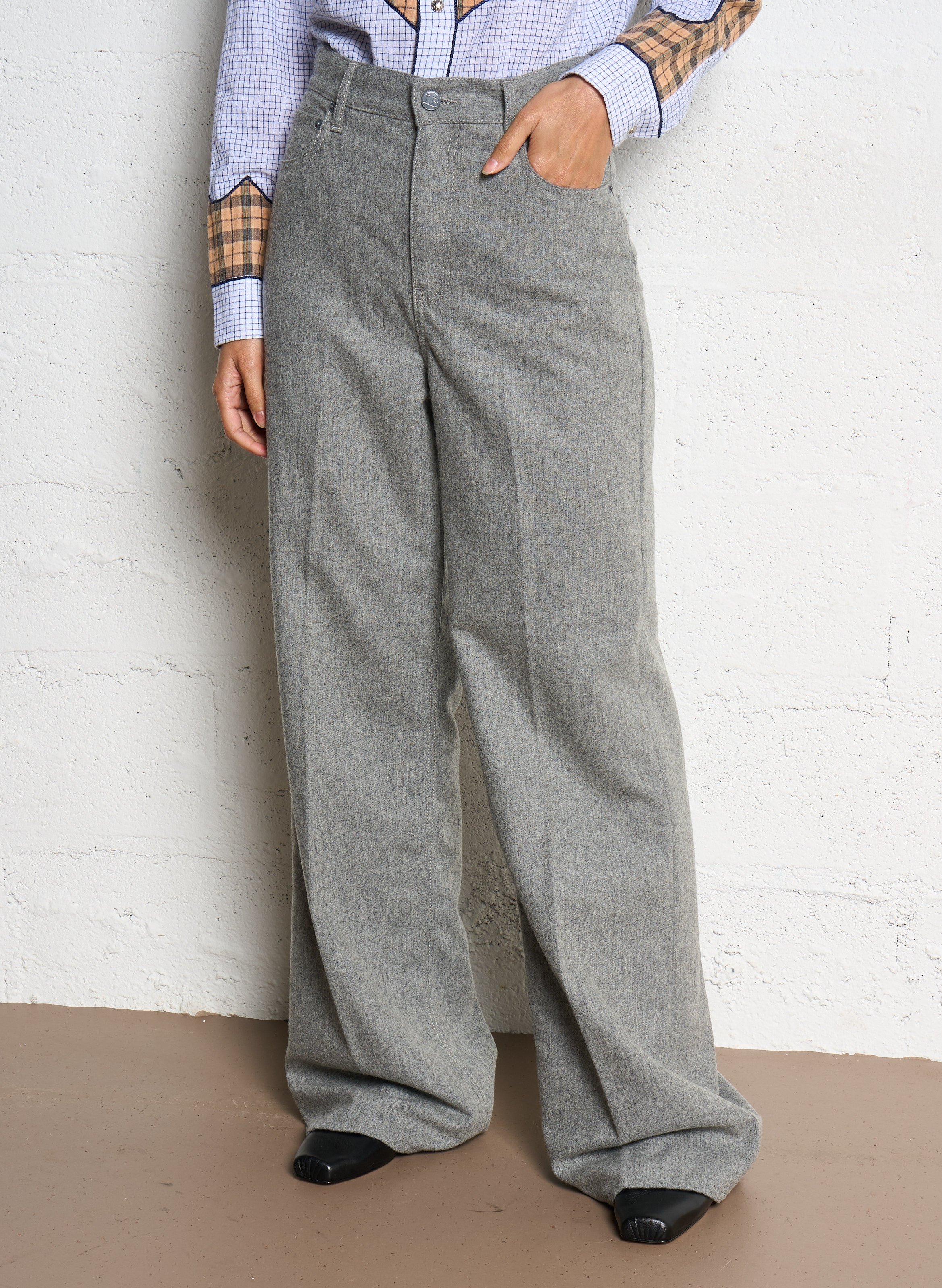 Declic - Weite Hose aus Wollmix LAURENCE BRAS Grau