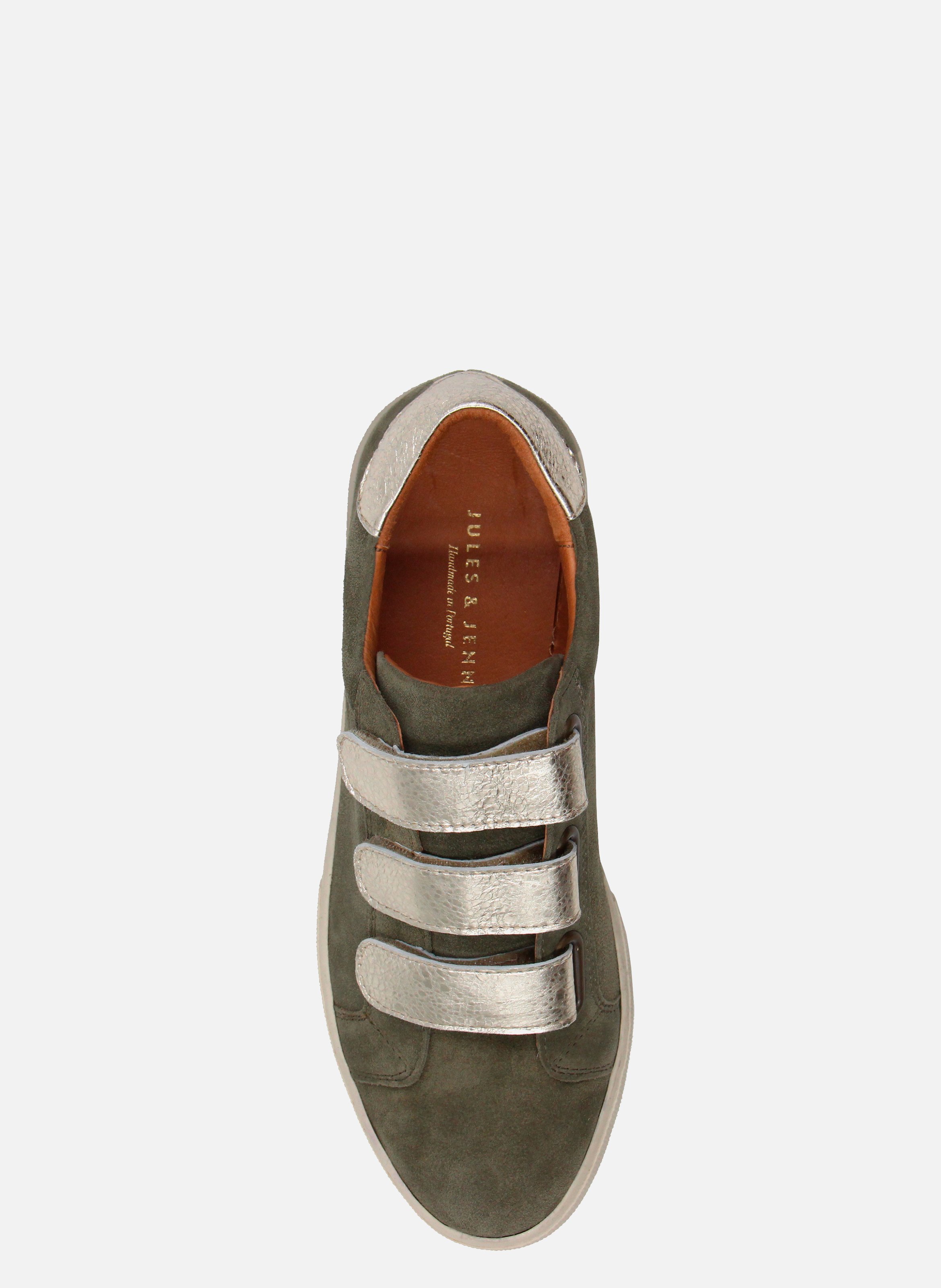 Suede trainers with Velcro fastening JULES & JENN Green