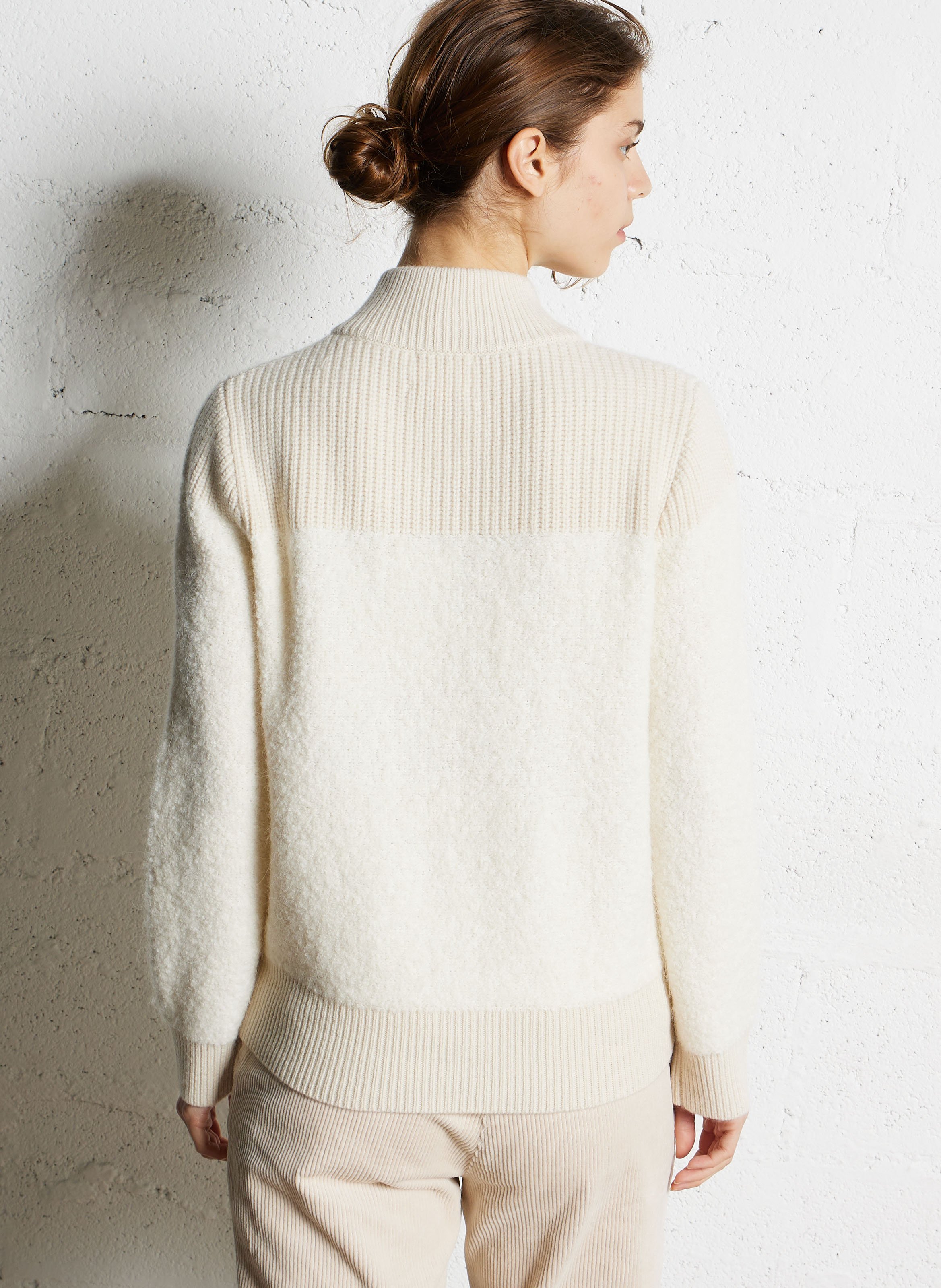 Jane Herringbone Boxy Coat, Beige