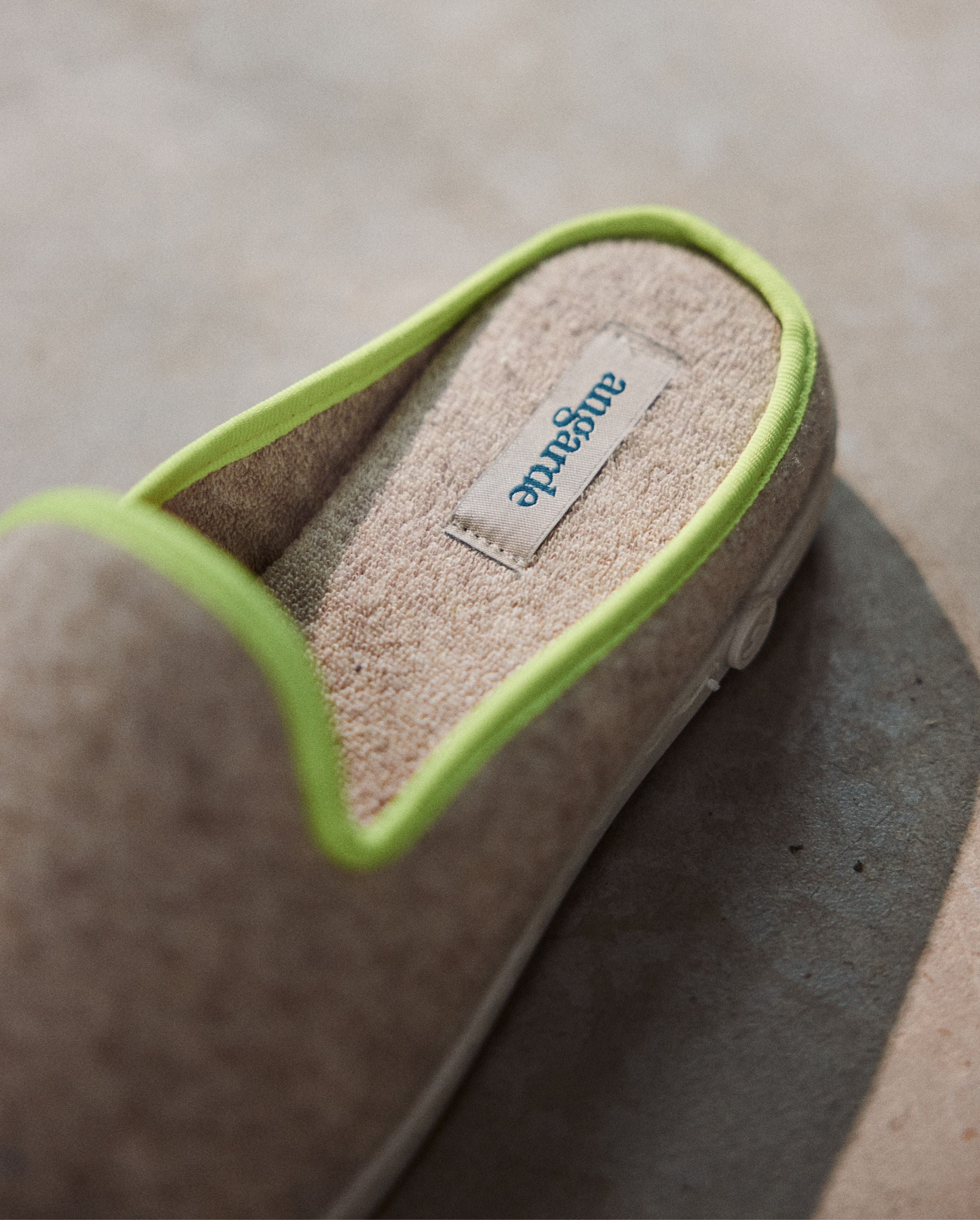 Mule homme laine, beige jaune fluo ANGARDE Beige