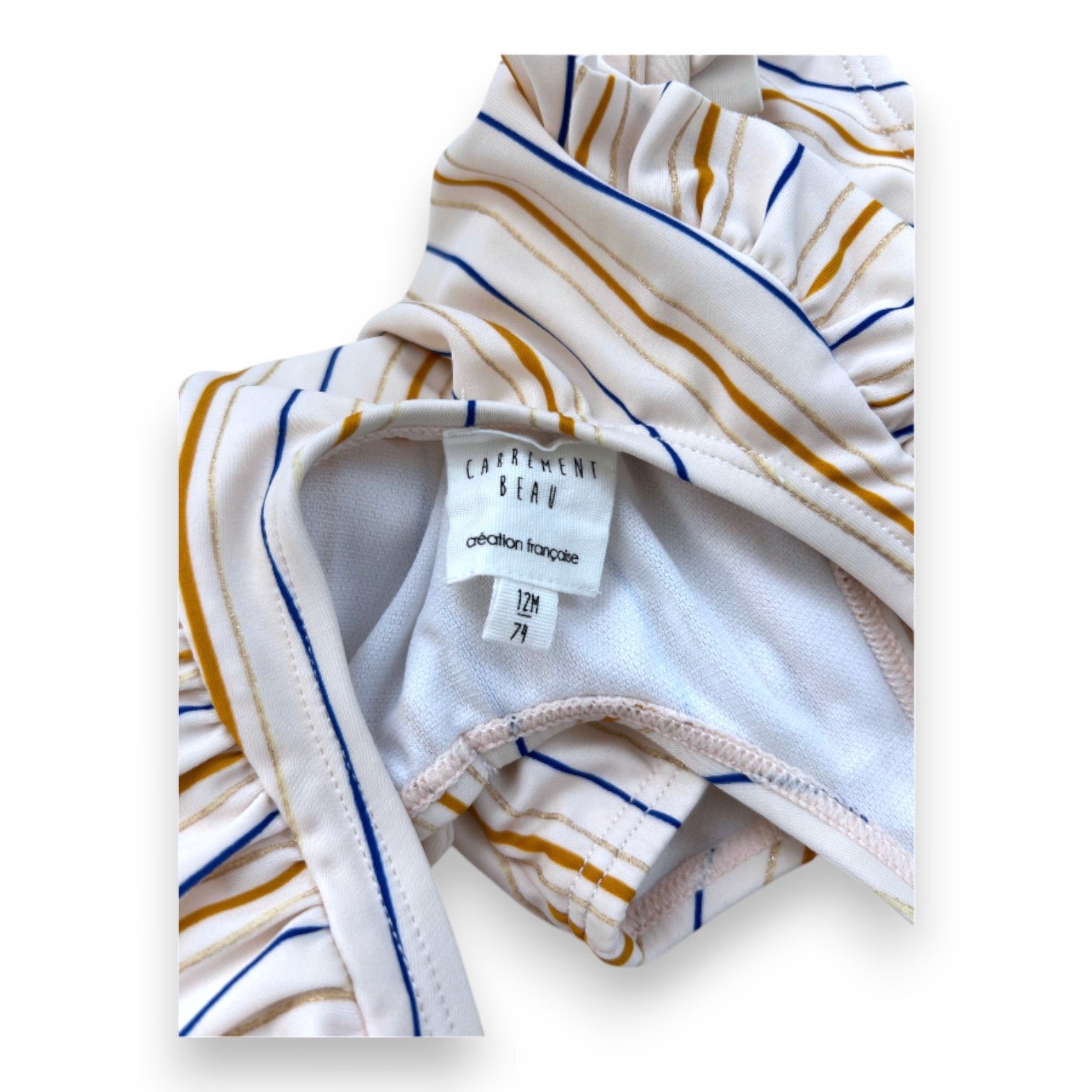 Beige one-piece baby swimsuit - 12 months CARREMENT BEAU - Seconde Main Beige