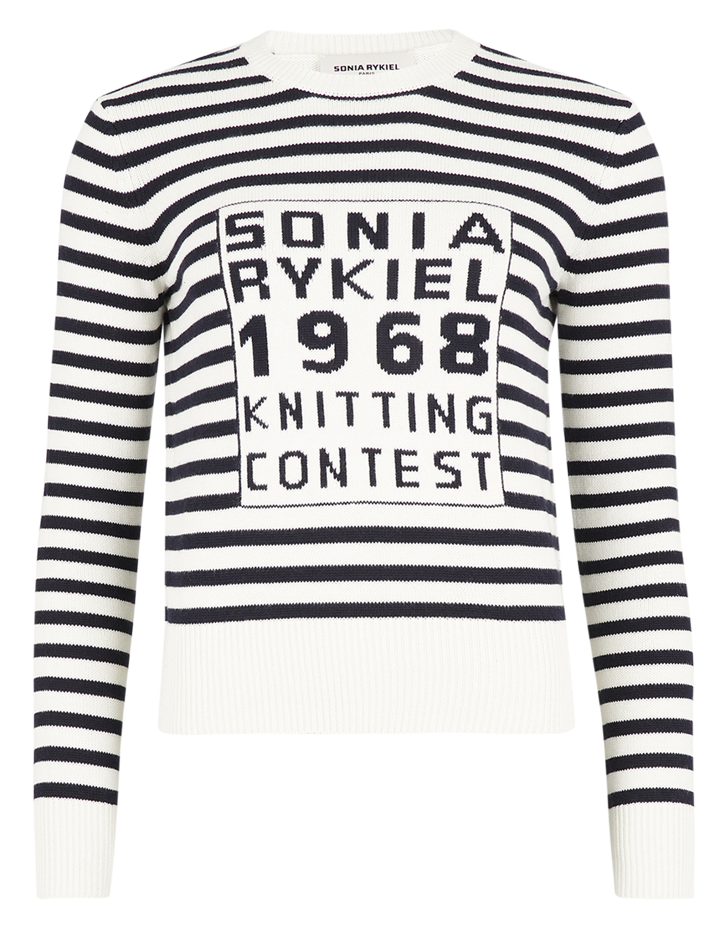 Pull col rond en coton et cachemire  Bleu