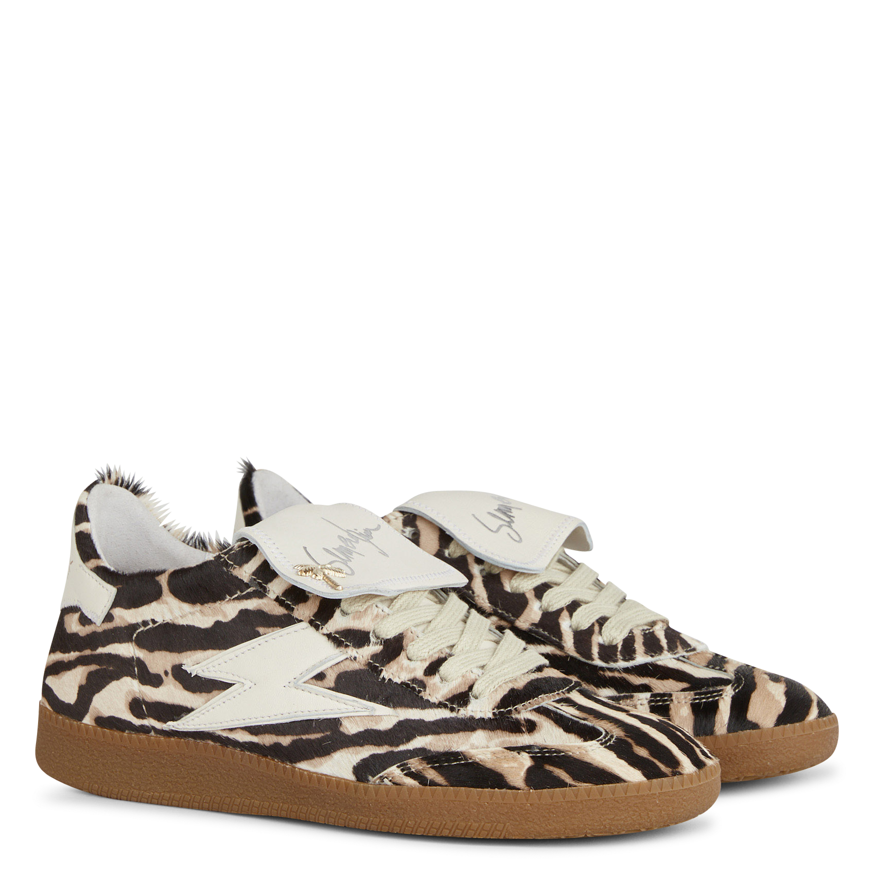 Baskets basses léopard en cuir SEMERDJIAN - SMR Marron