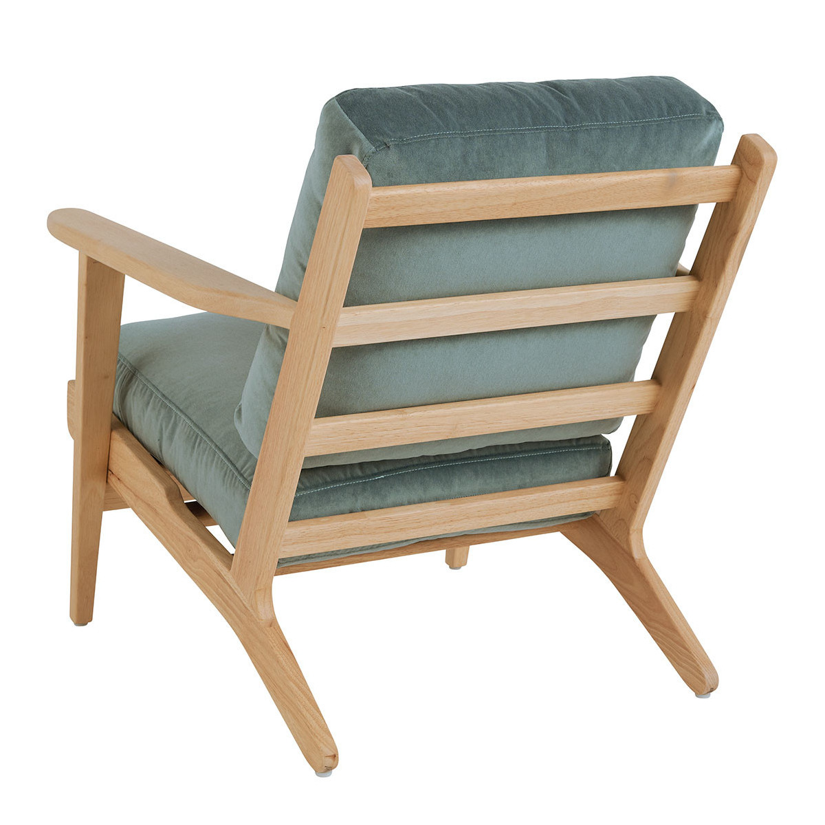 Fauteuil en velours BLANC D'IVOIRE Bleu