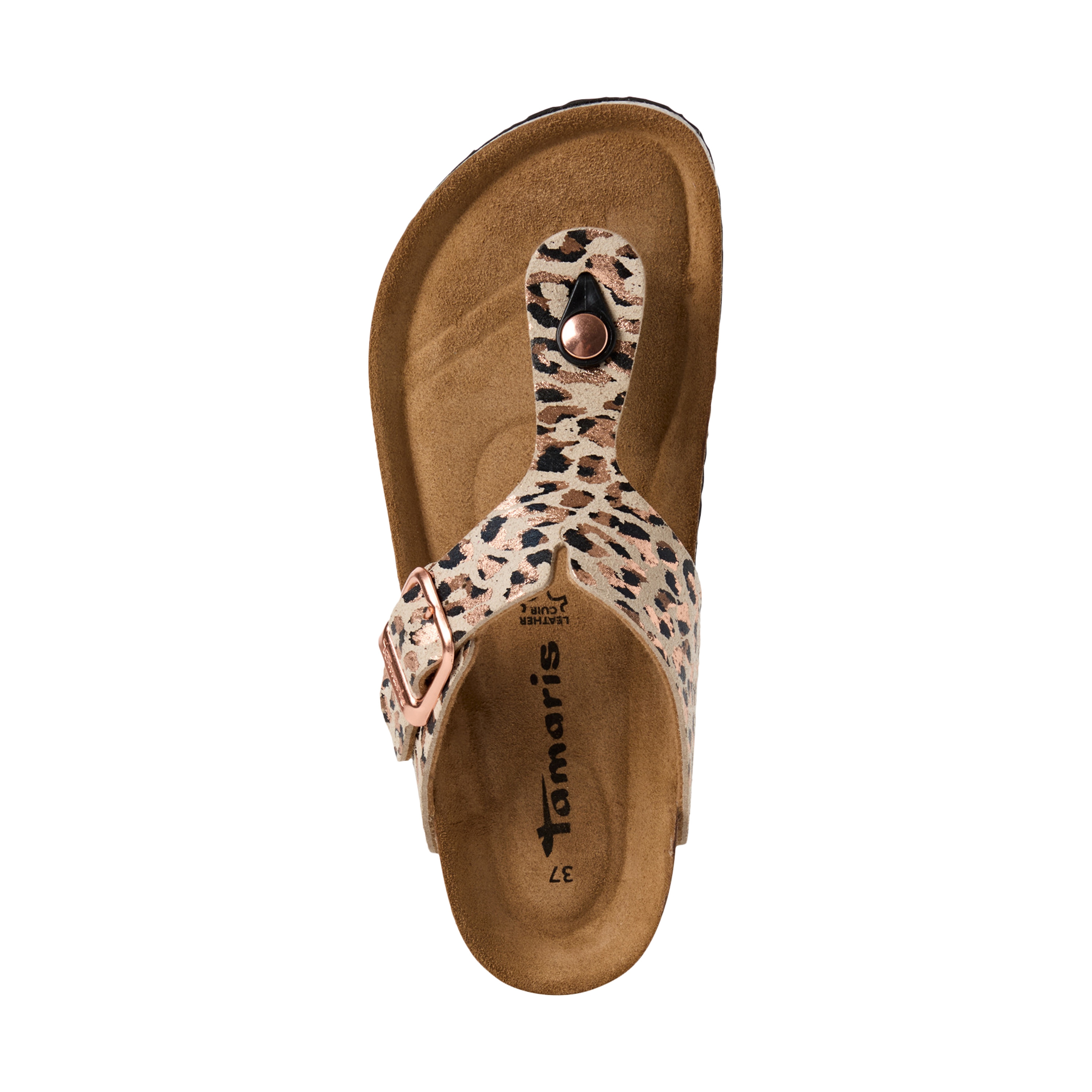 Aouda flat leather sandals TAMARIS Beige