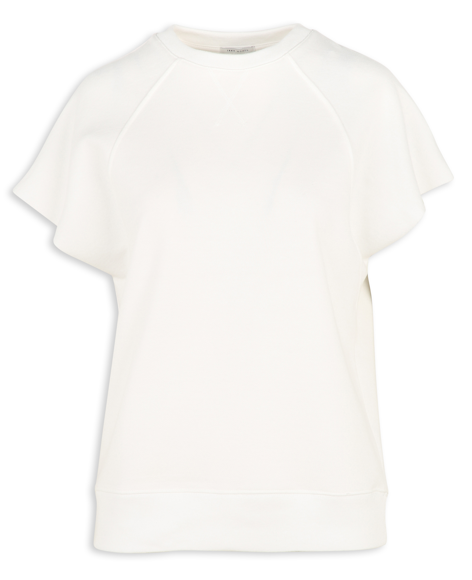 Sweat col rond en coton IKKS Blanc