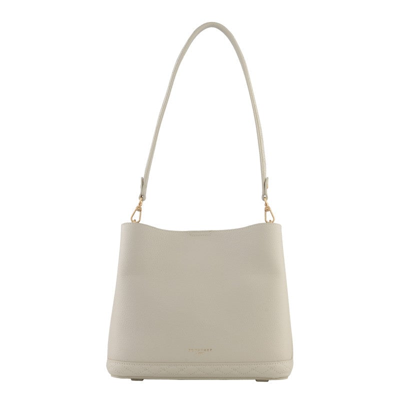 Satchel - cowhide leather POURCHET Beige