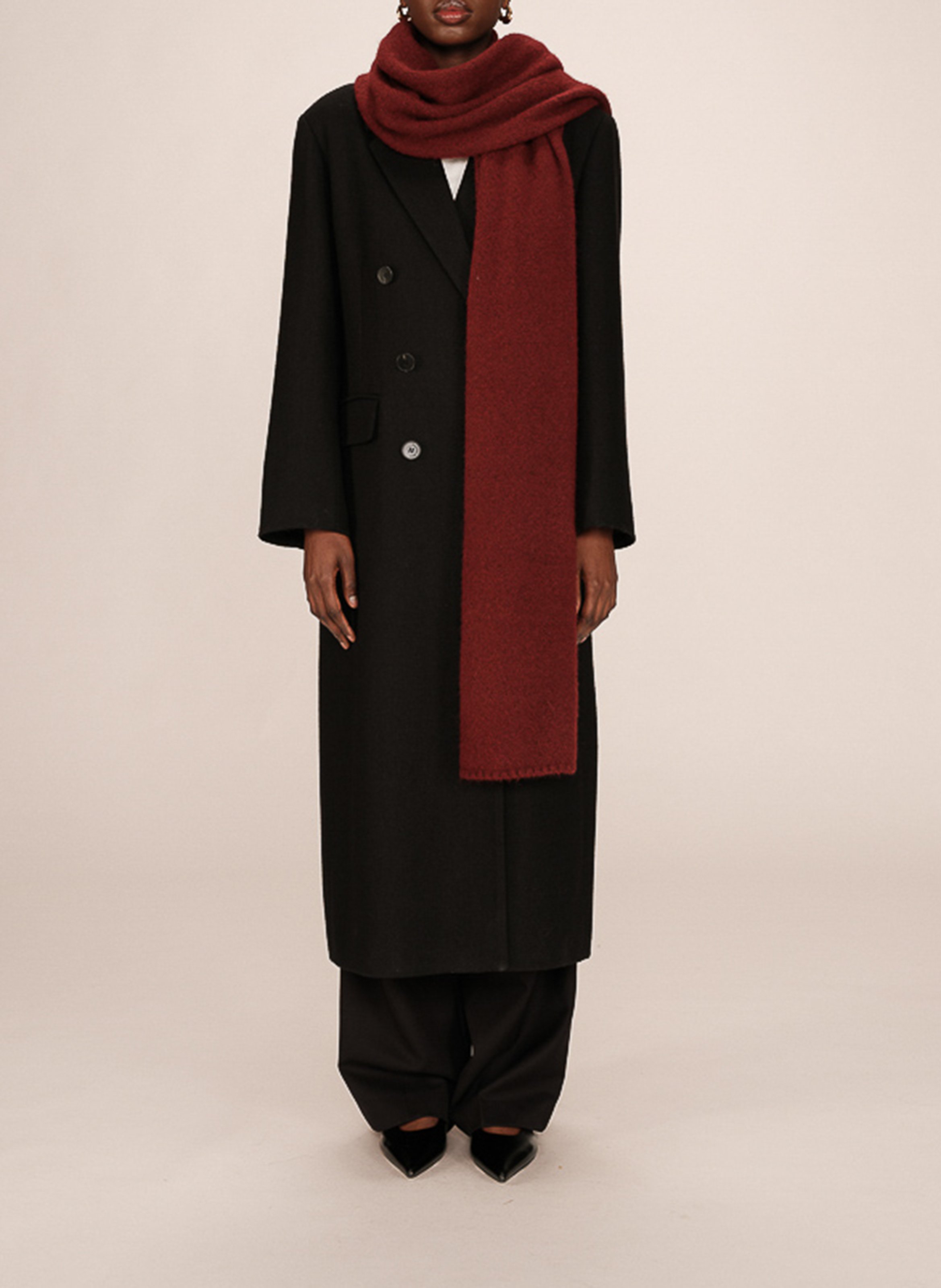 Écharpe en maille à finitions côtelées GRACE ET MILA Rouge