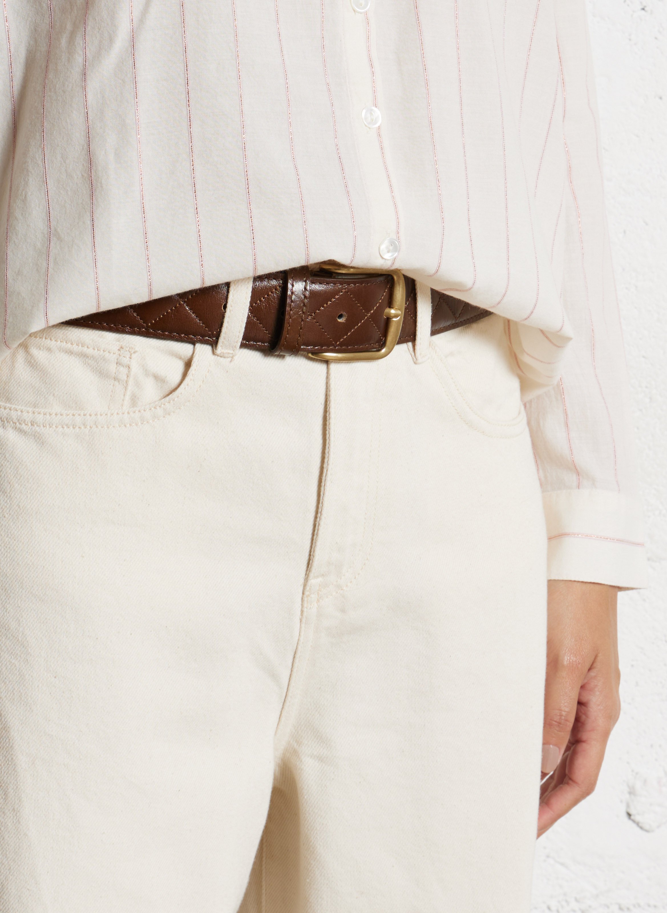 Ceinture en cuir MAISON 123 Marron