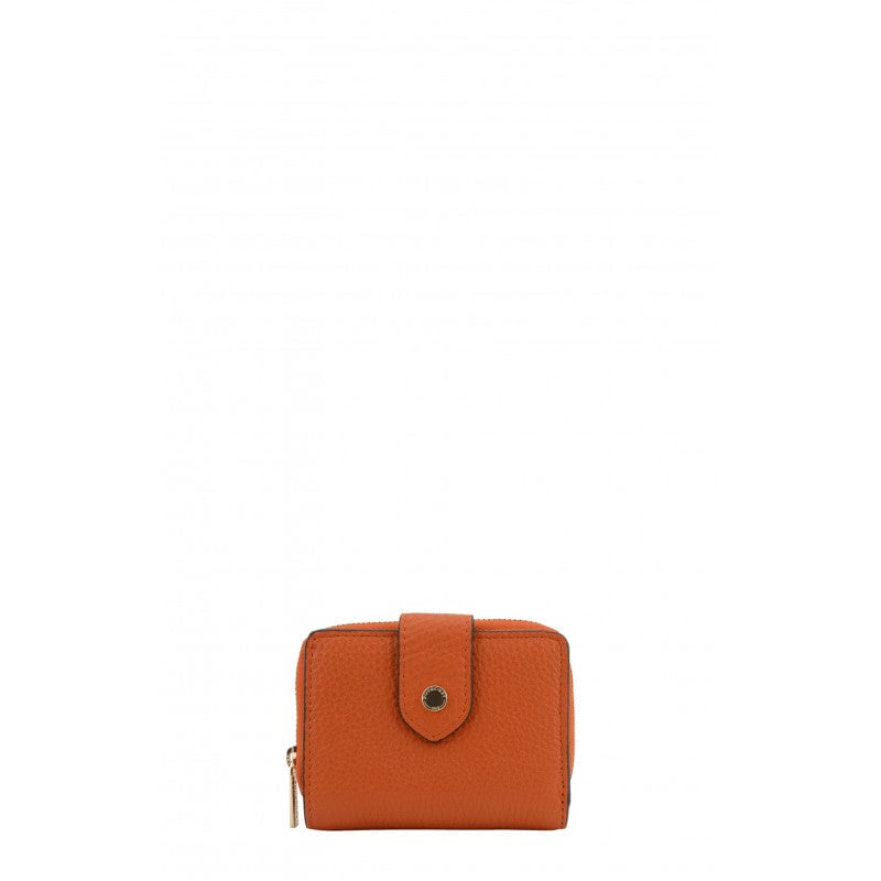Leather coin purse POURCHET Orange