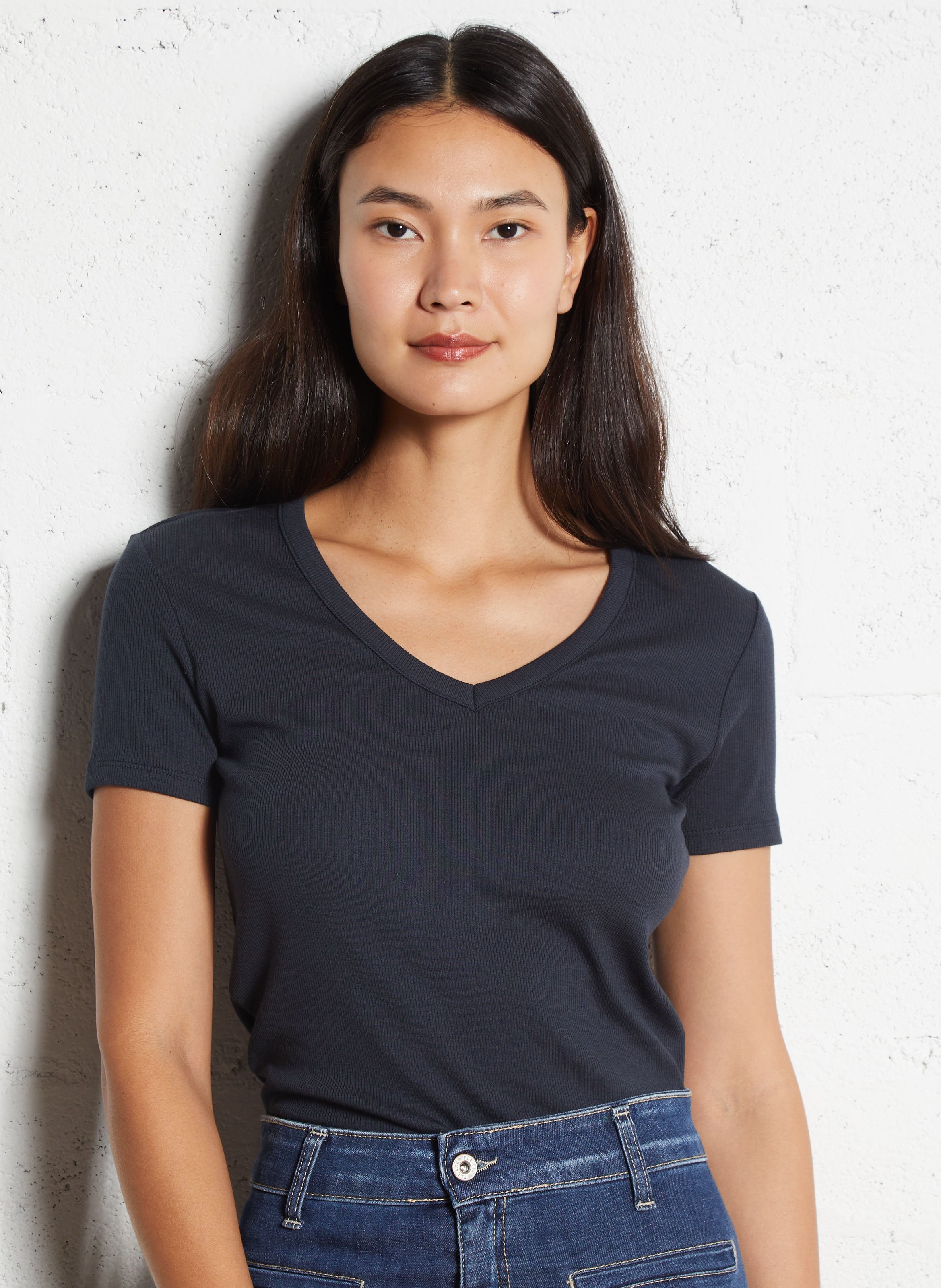 Basic cotton-mix T-shirt MAISON 123 Grey
