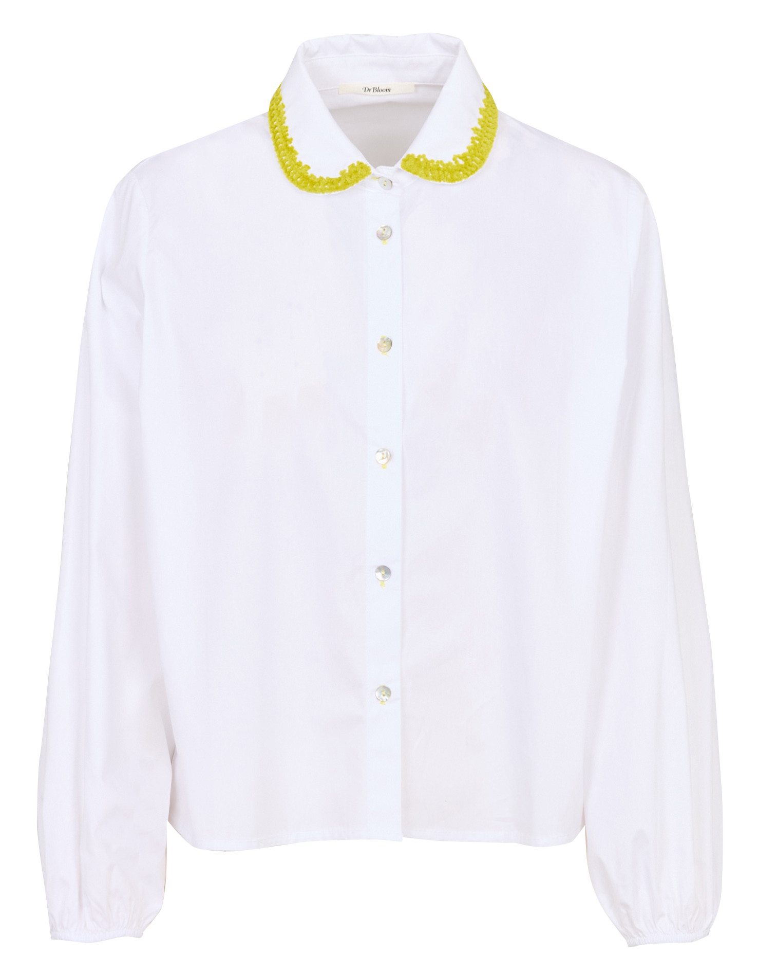 Chemise col claudine en coton DR BLOOM Blanc