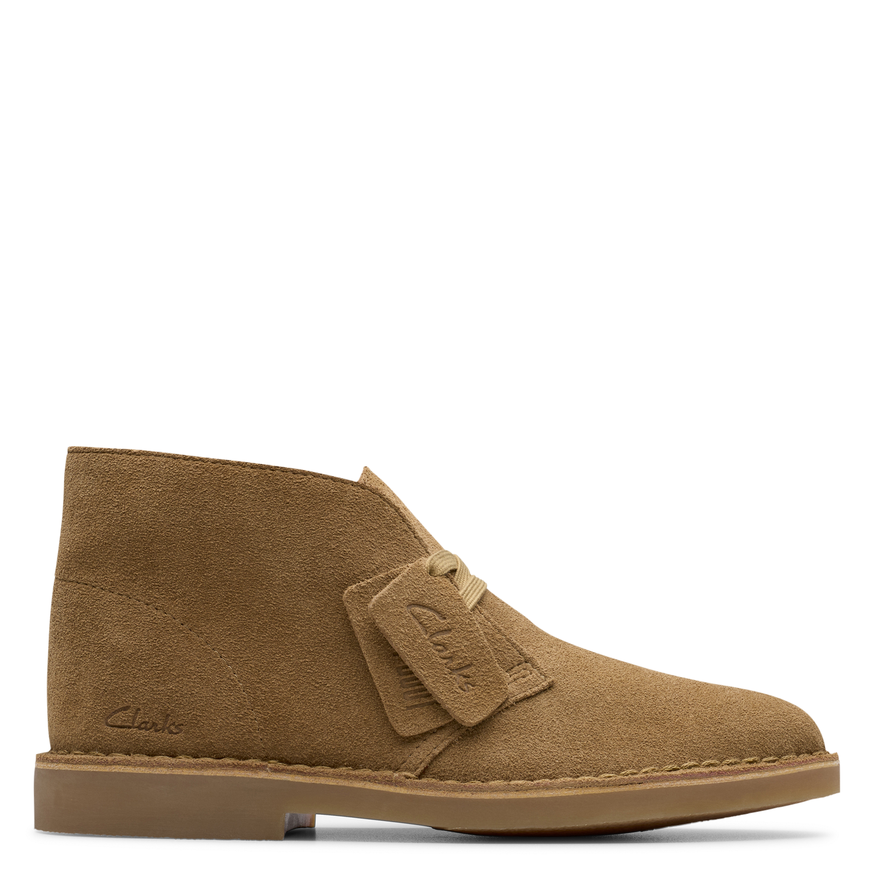 Solid color suede lace-up boots CLARKS Beige