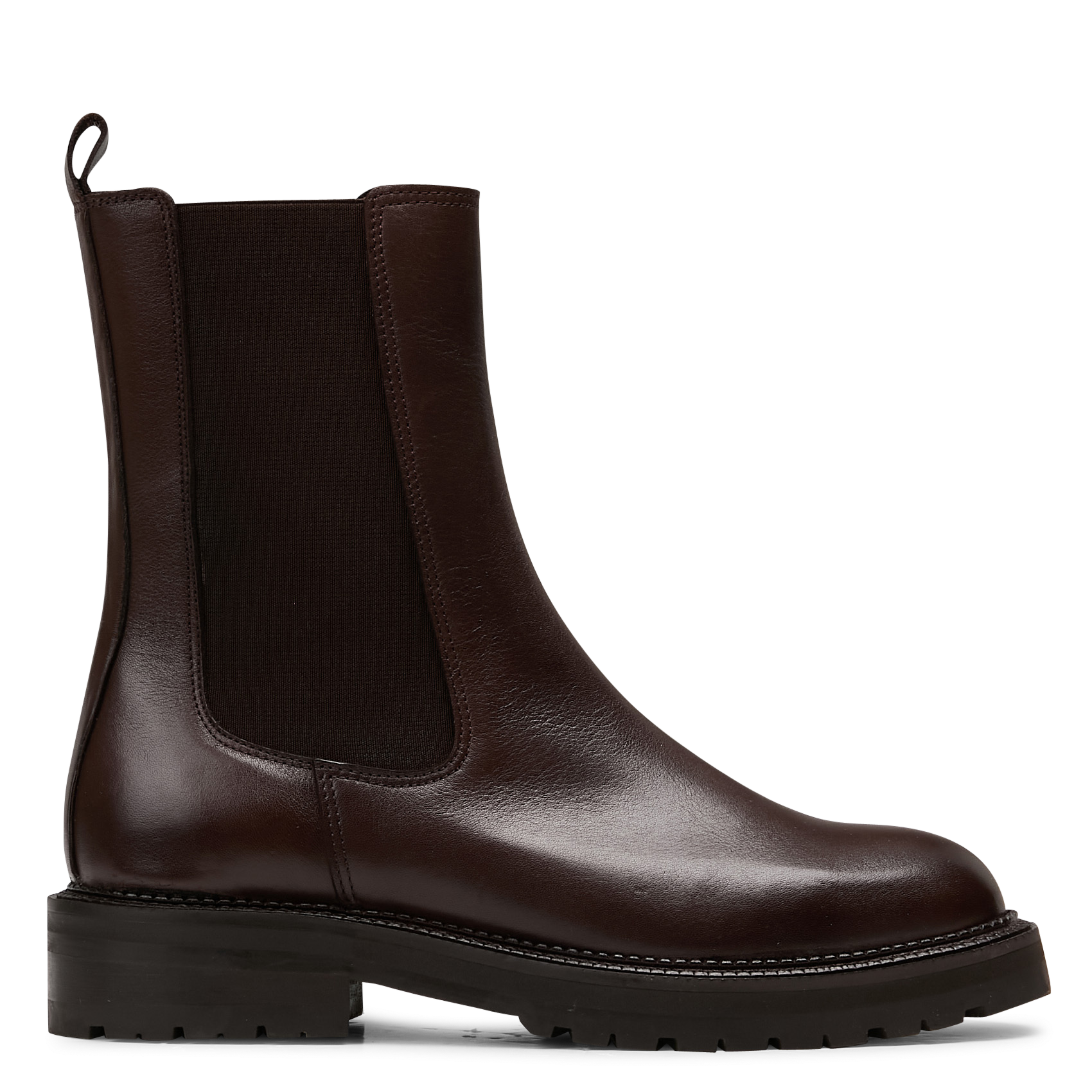 Effen leren enkellaarzen met textuur MELLOW YELLOW Bruin