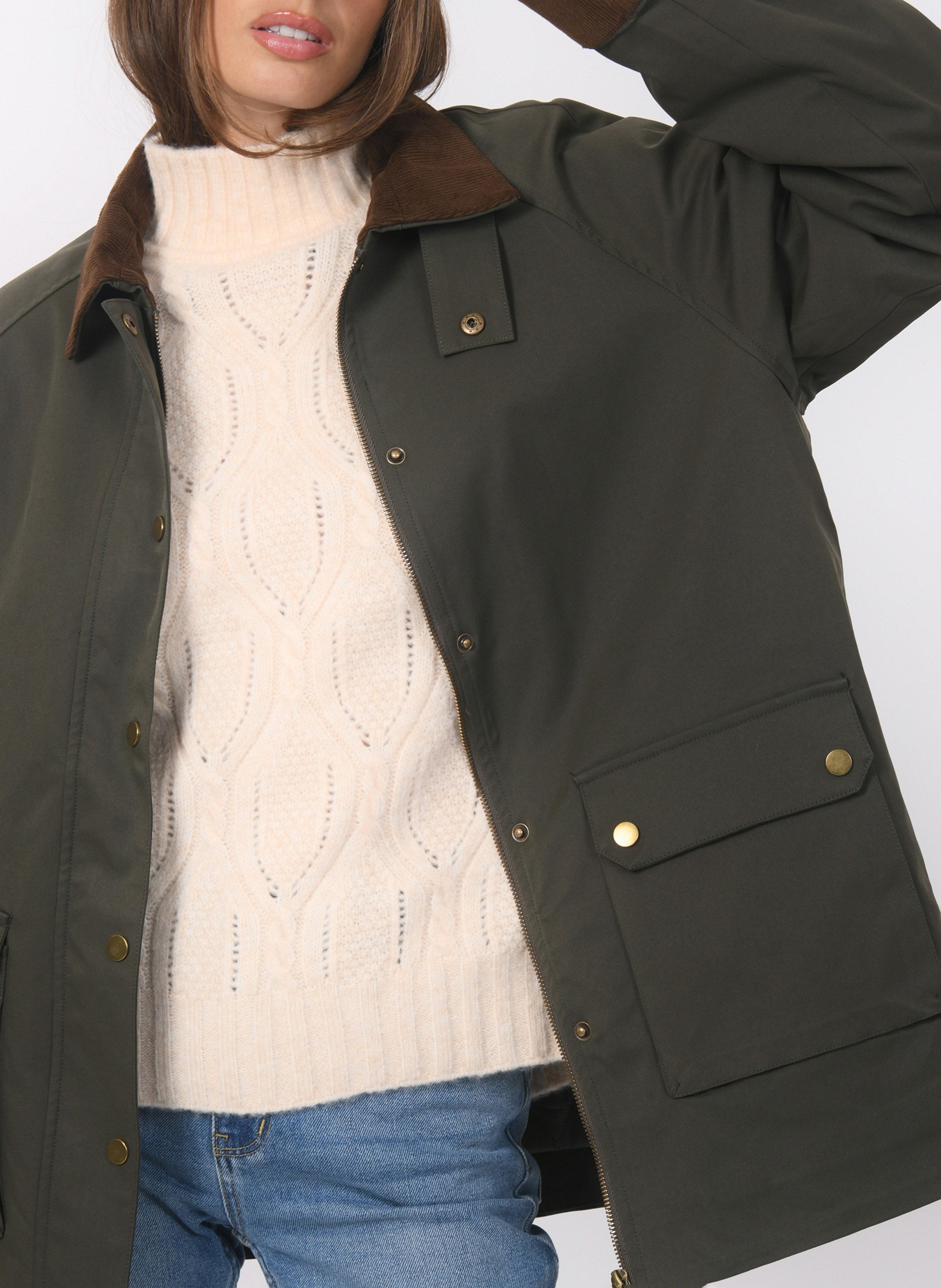 Blouson droit col classique KOOKAI Kaki