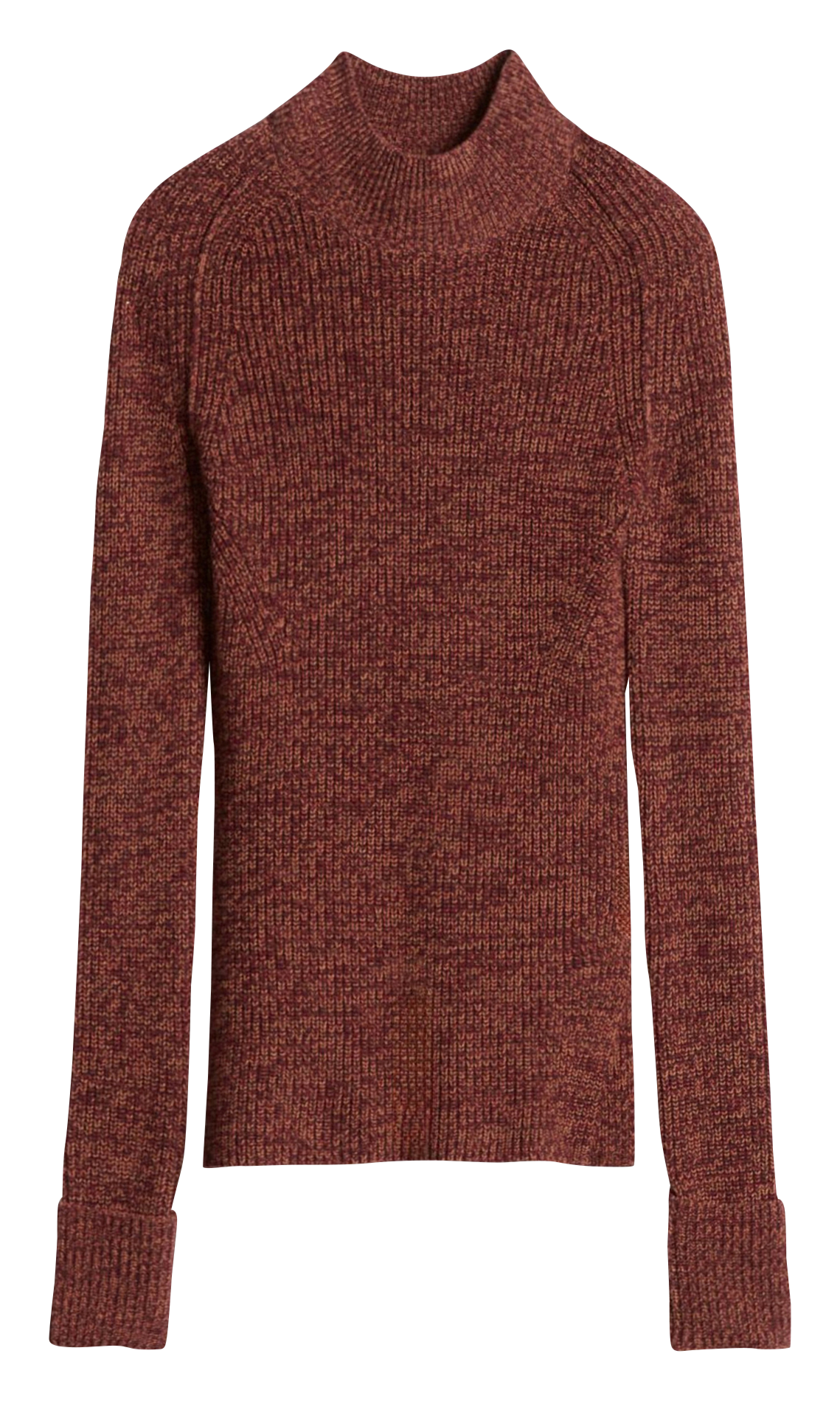 Pull ajusté col montant en coton et laine VANESSA BRUNO Violet