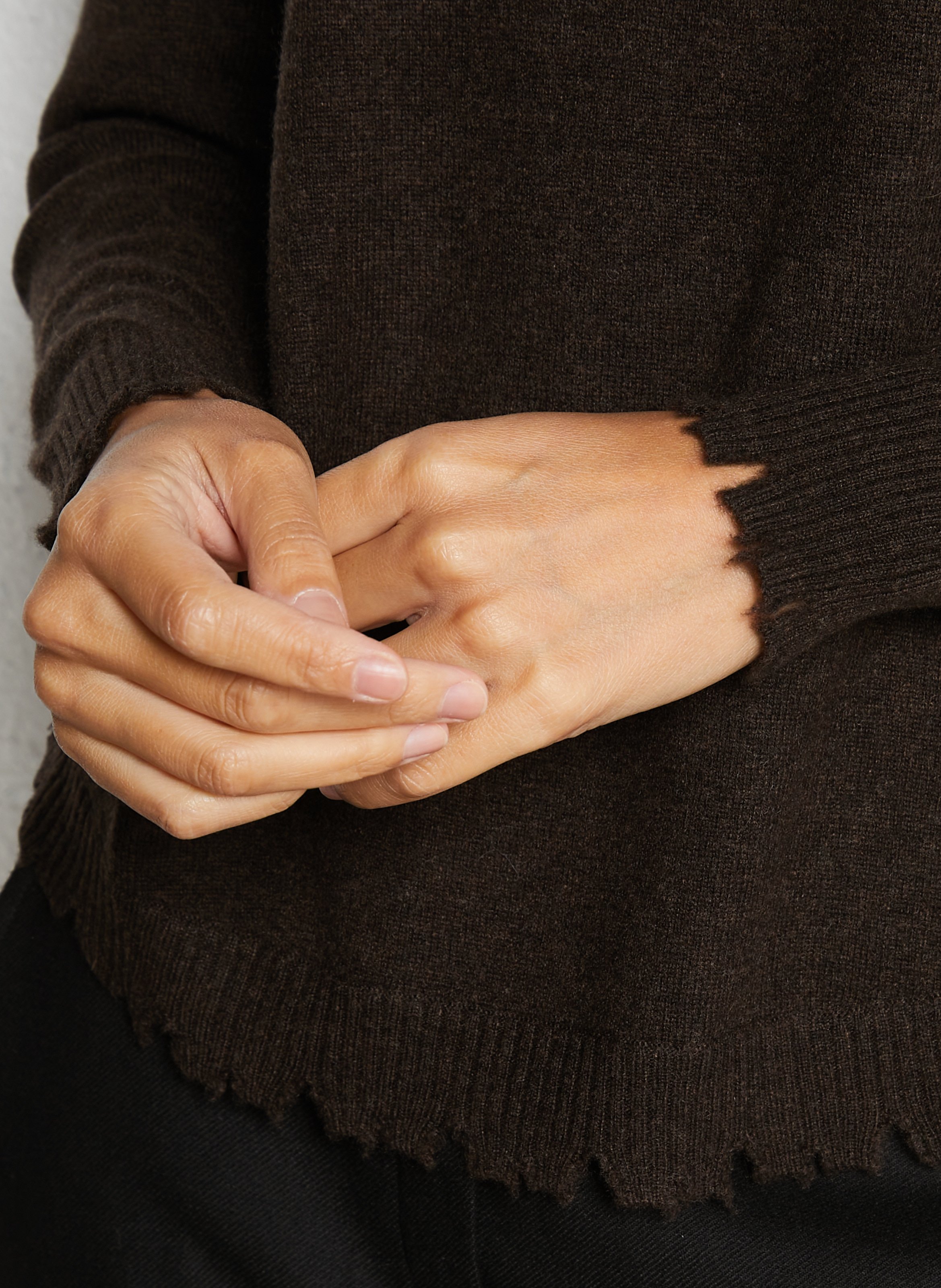 Pull oversize en cachemire maillé KUJTEN Marron