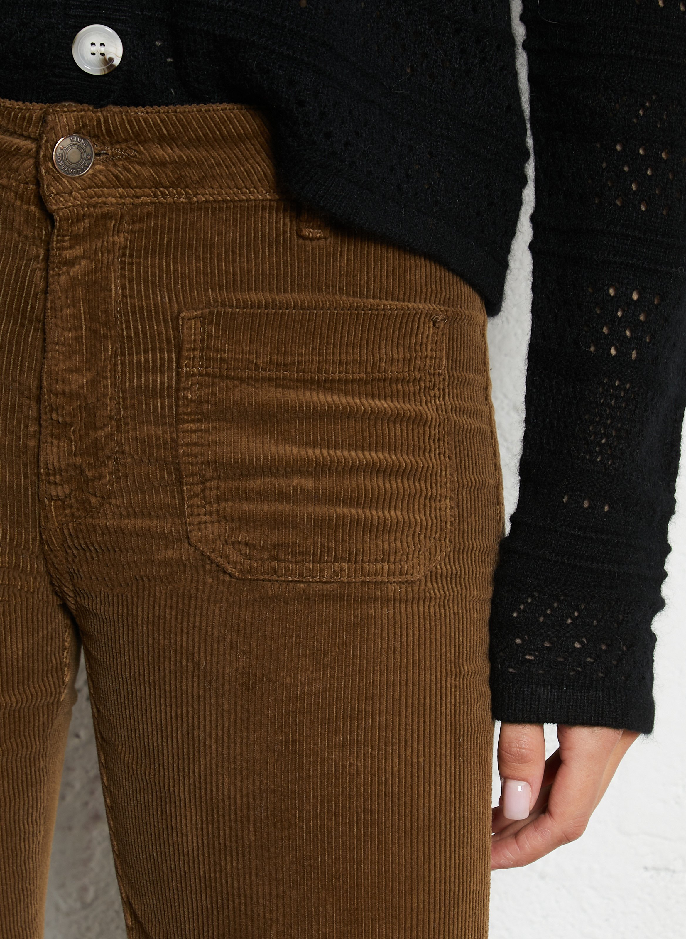 Broek van katoenmix met olifantenpijpen ACQUAVERDE Bruin