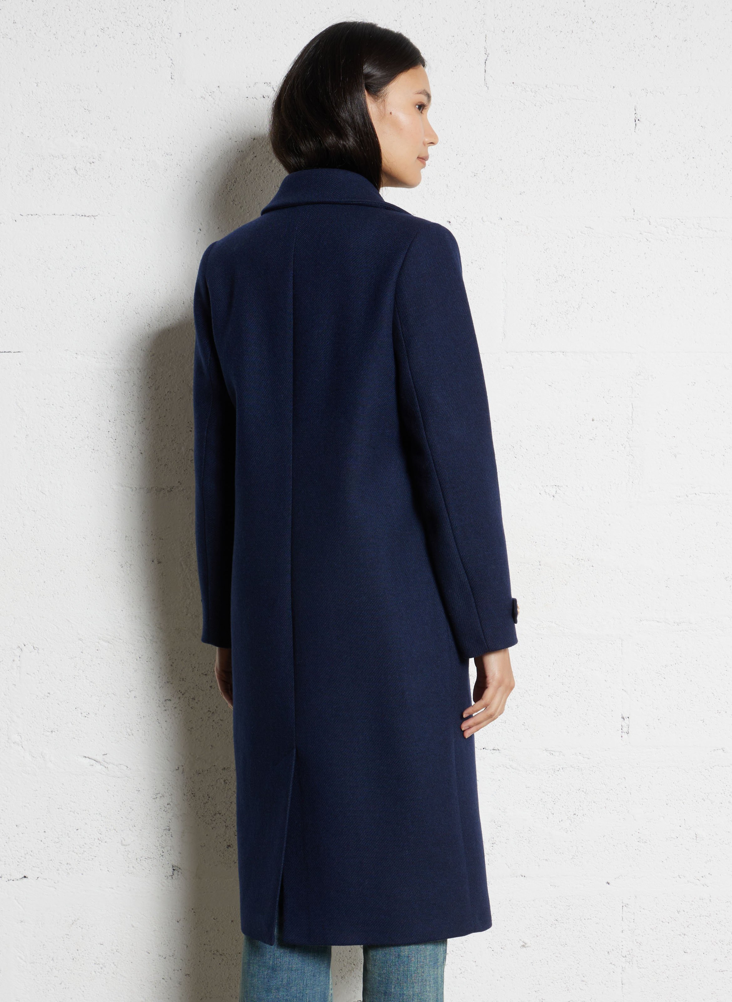 Oversized wool-blend coat with tailored collar I CODE Blue