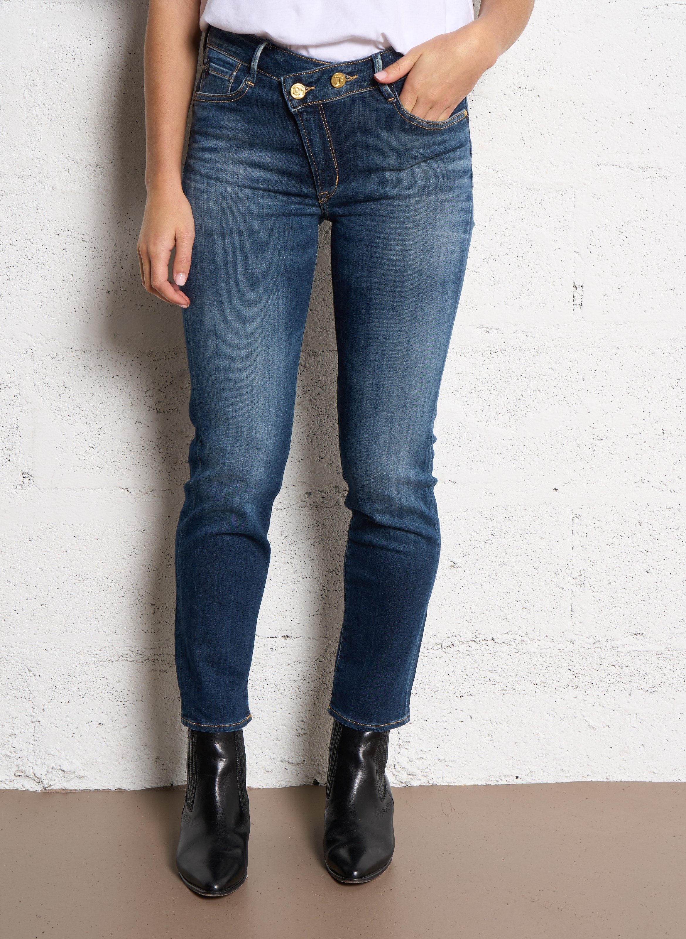 Jean slim en coton mélangé LE TEMPS DES CERISES Bleu