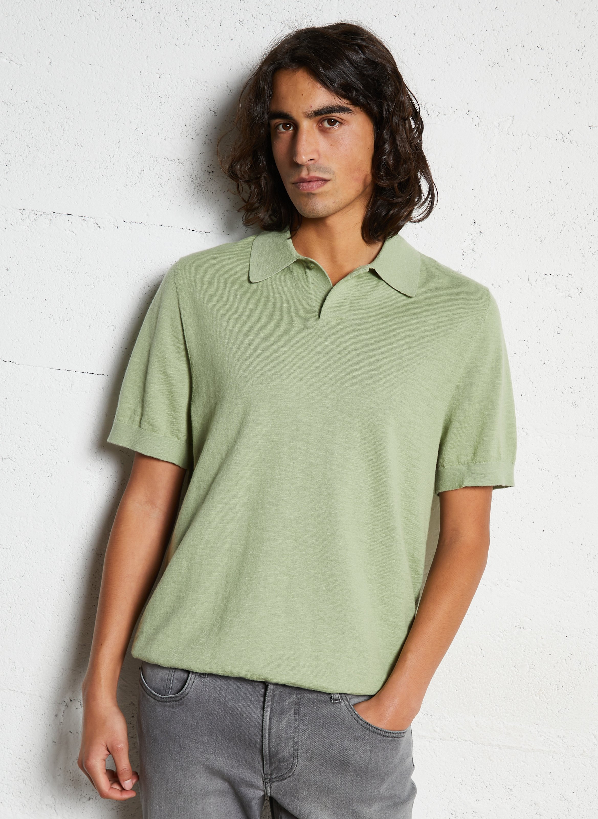 Short-sleeved polo in flamed knit IKKS