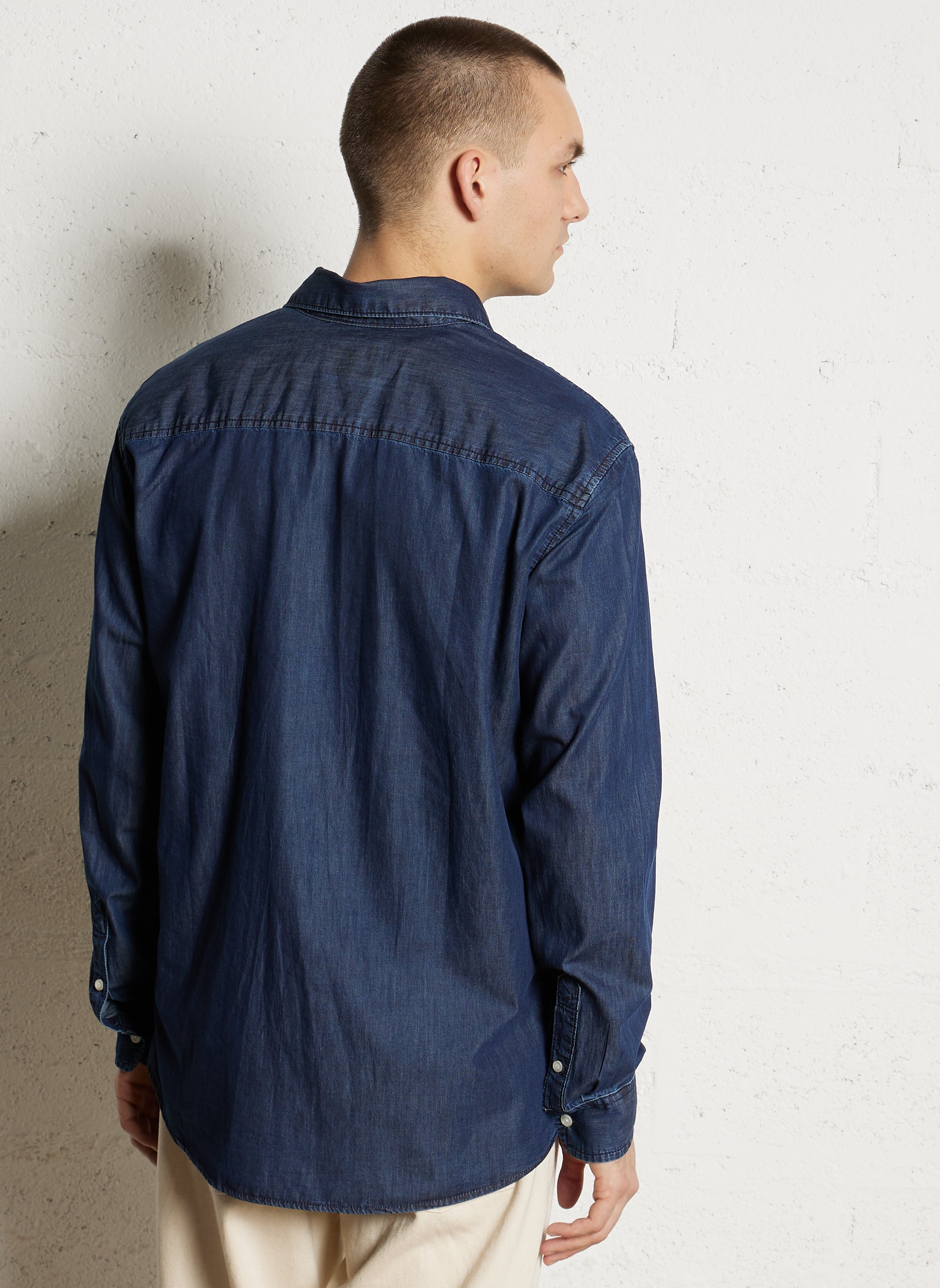 Classic straight denim shirt PEPE JEANS Blue