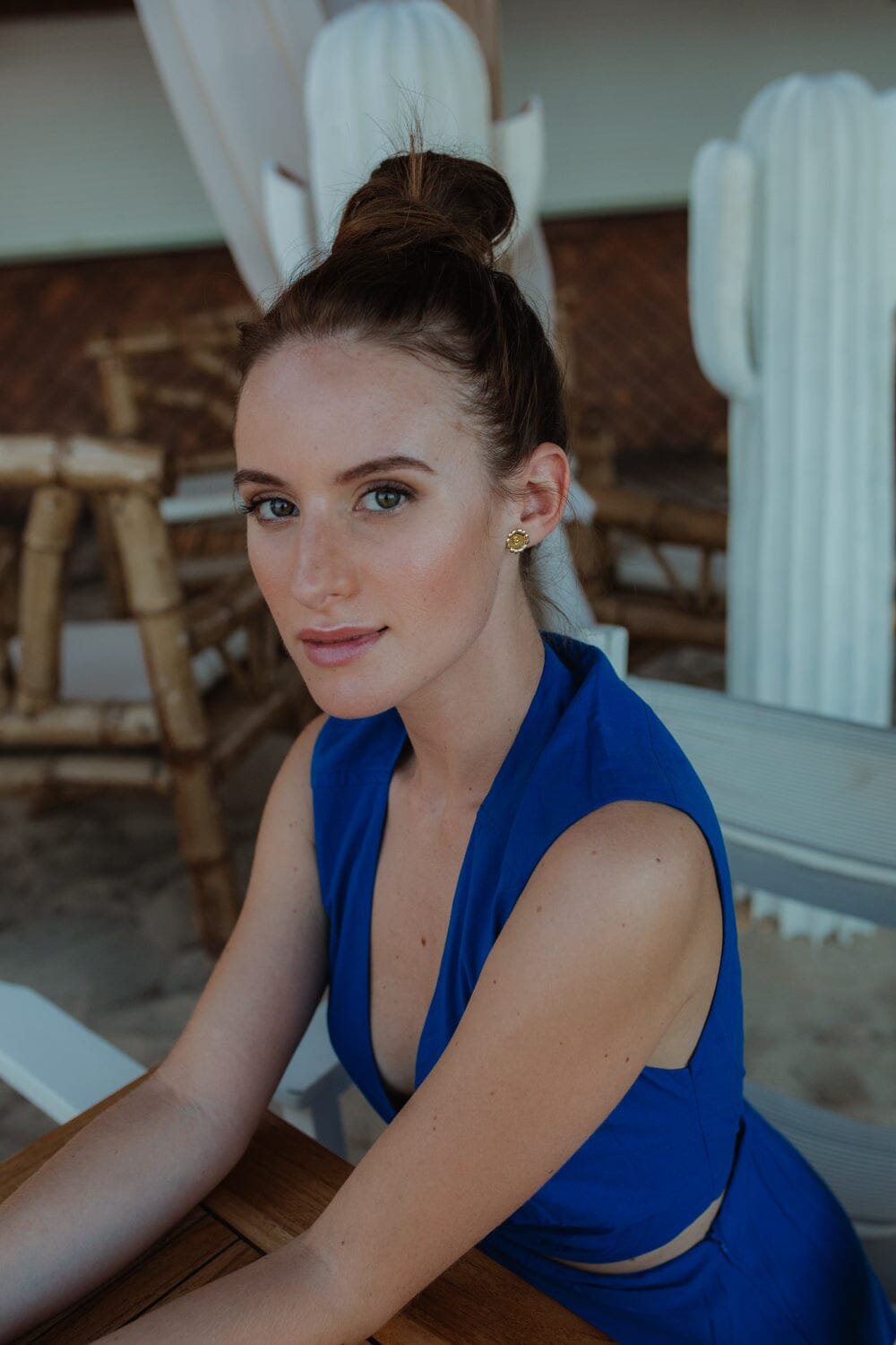 Flower stud earrings in gold-plated fine gold MONSIEUR SIMONE Golden