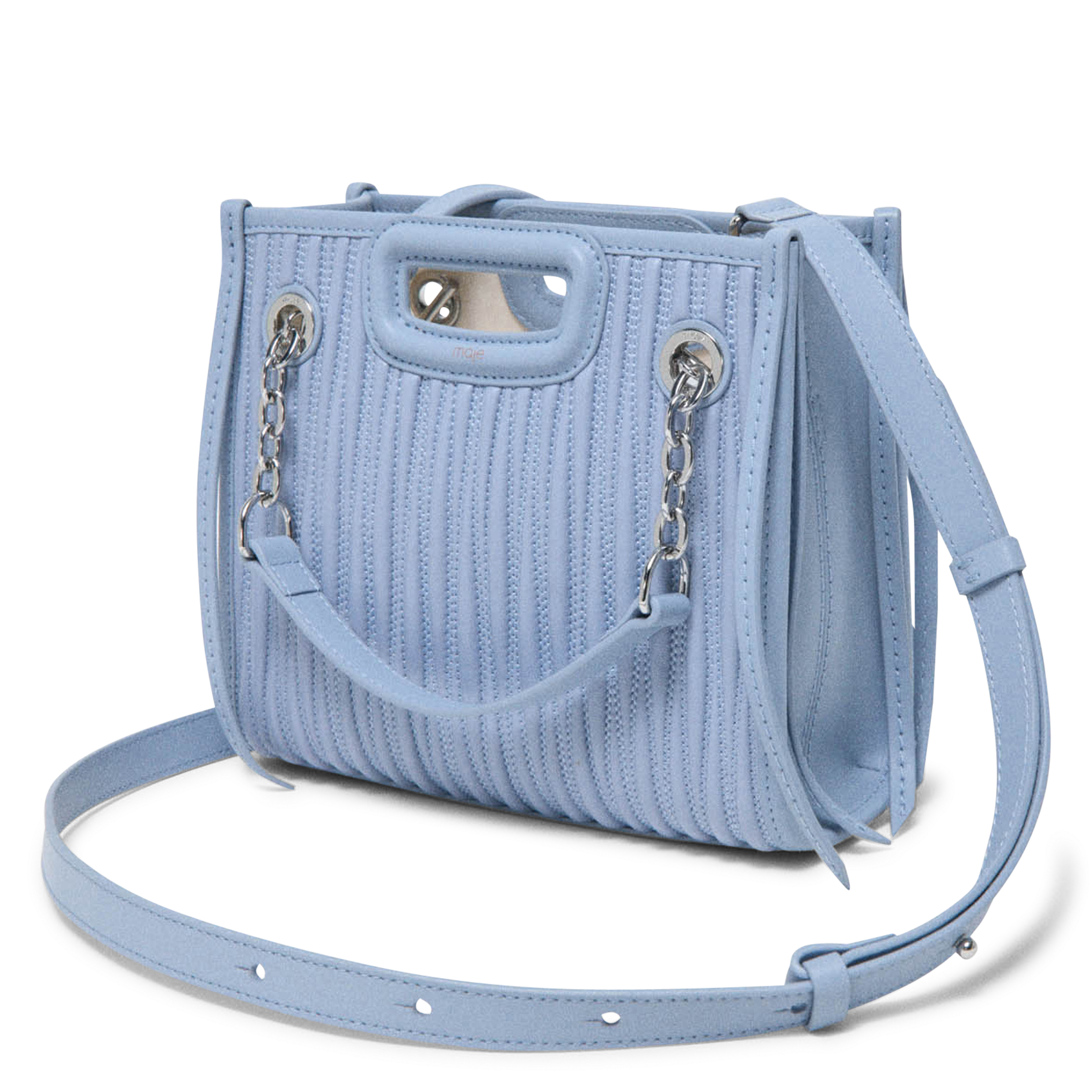 Dori leather shoulder bag MAJE Blue