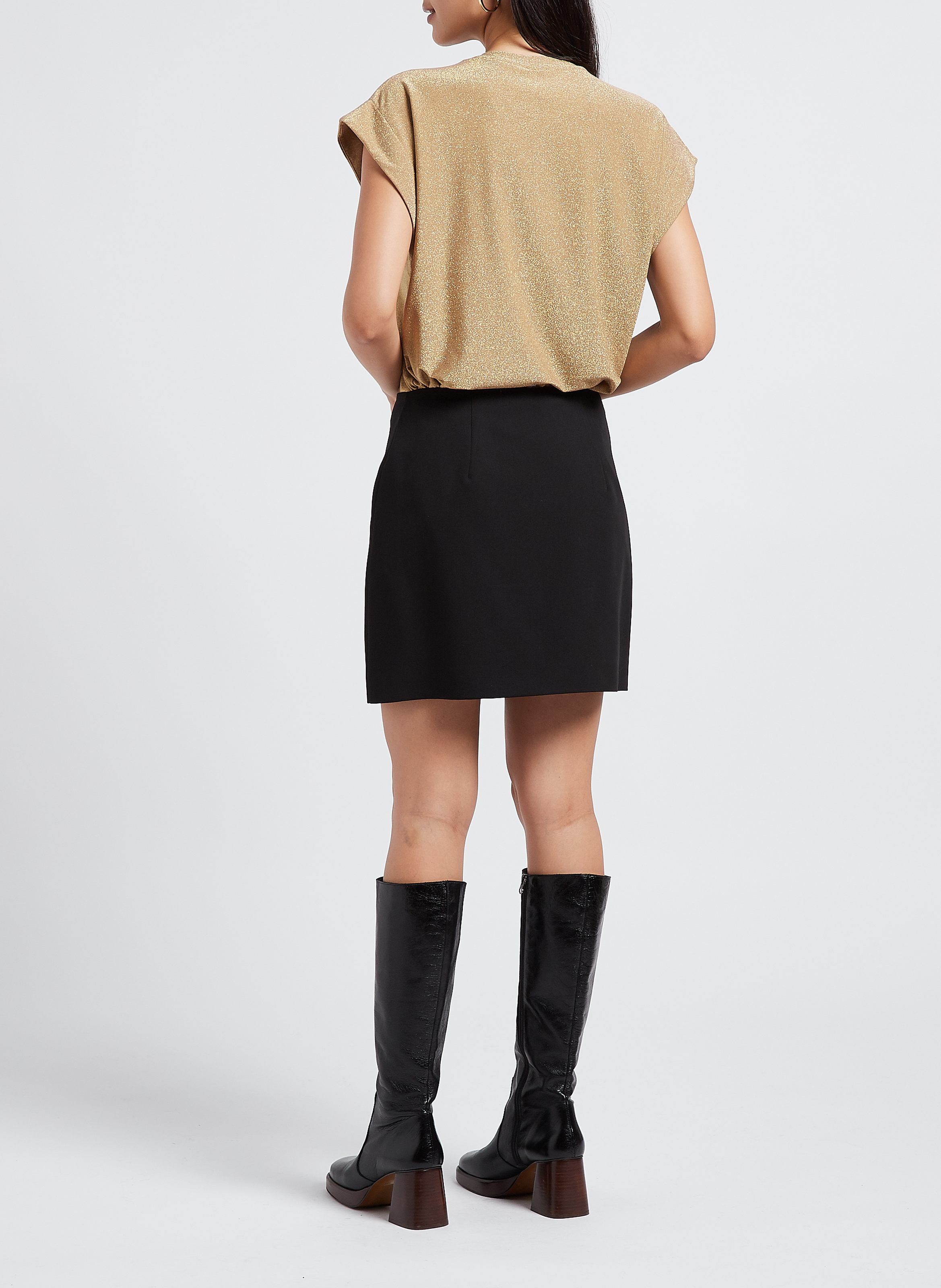 Jupe courte satinée  IMPERIAL Noir