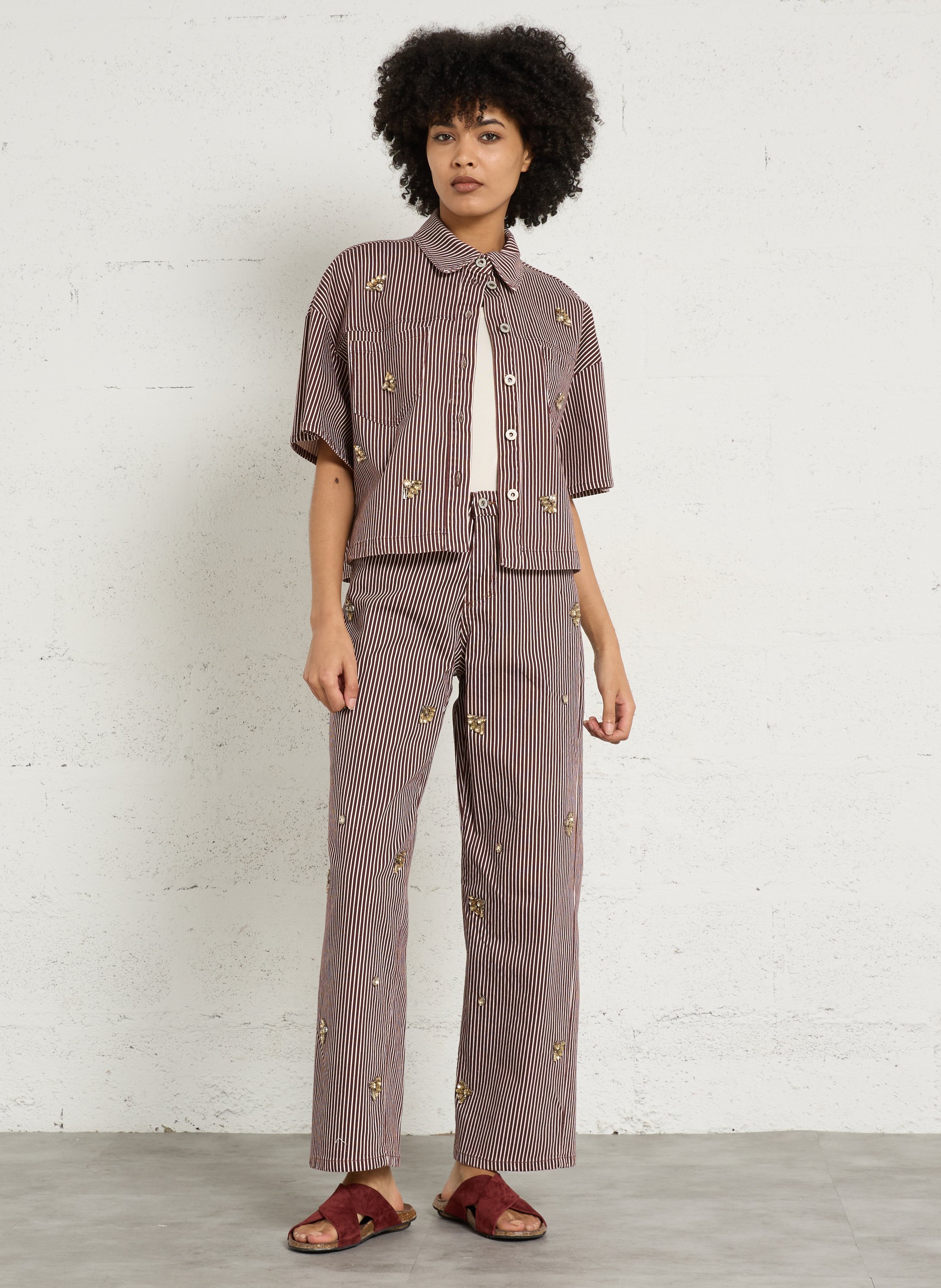 Débardeur droit col V IMPERIAL Beige