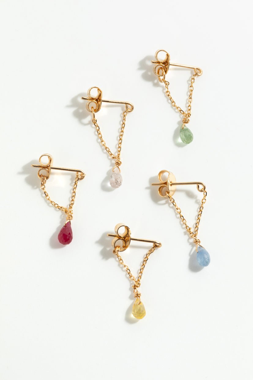 Mia gold 750 earrings - orange sapphire YAY Orange