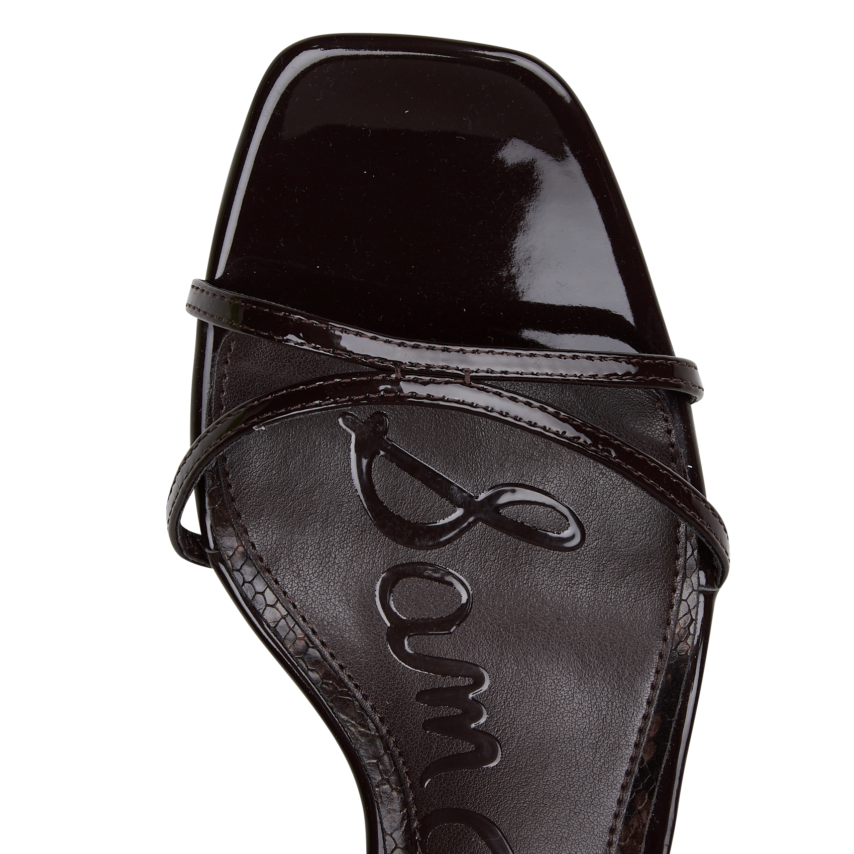 Lackleder-Sandalen mit Absatz SAM EDELMAN Braun