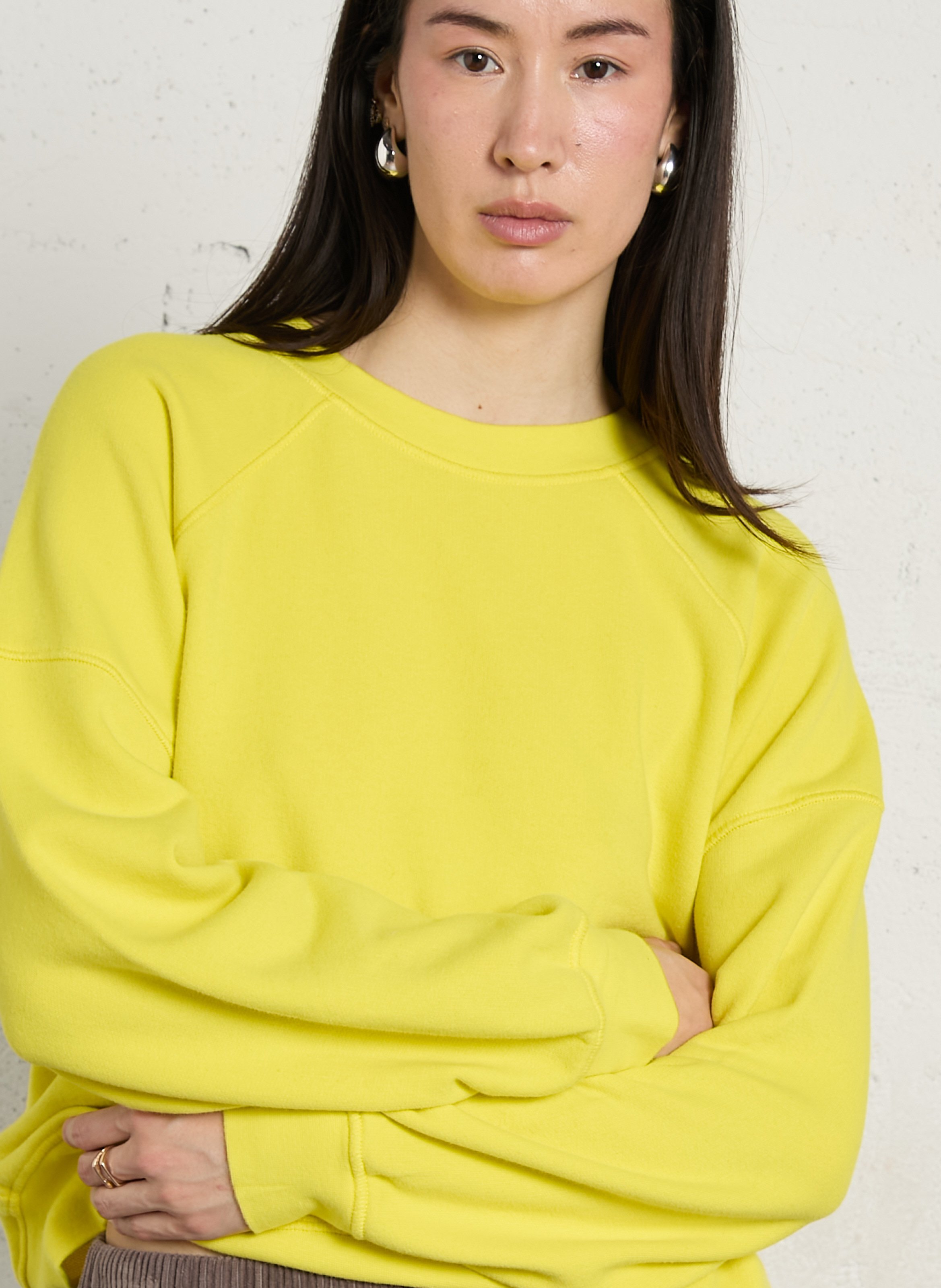 Oversized cotton-blend sweatshirt with round neck AMERICAN VINTAGE