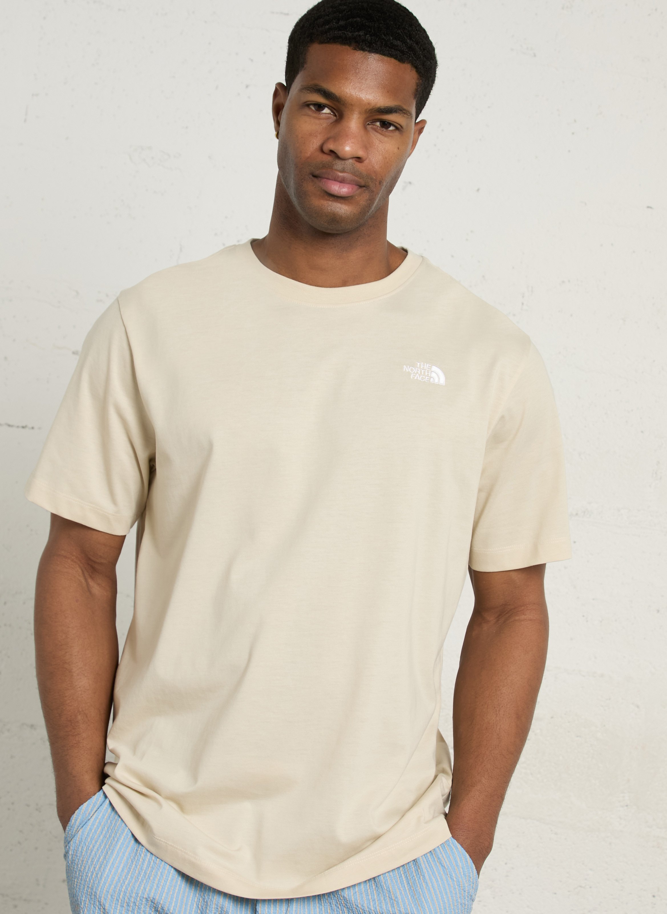 Staright embroidered round-neck cotton T-shirt THE NORTH FACE