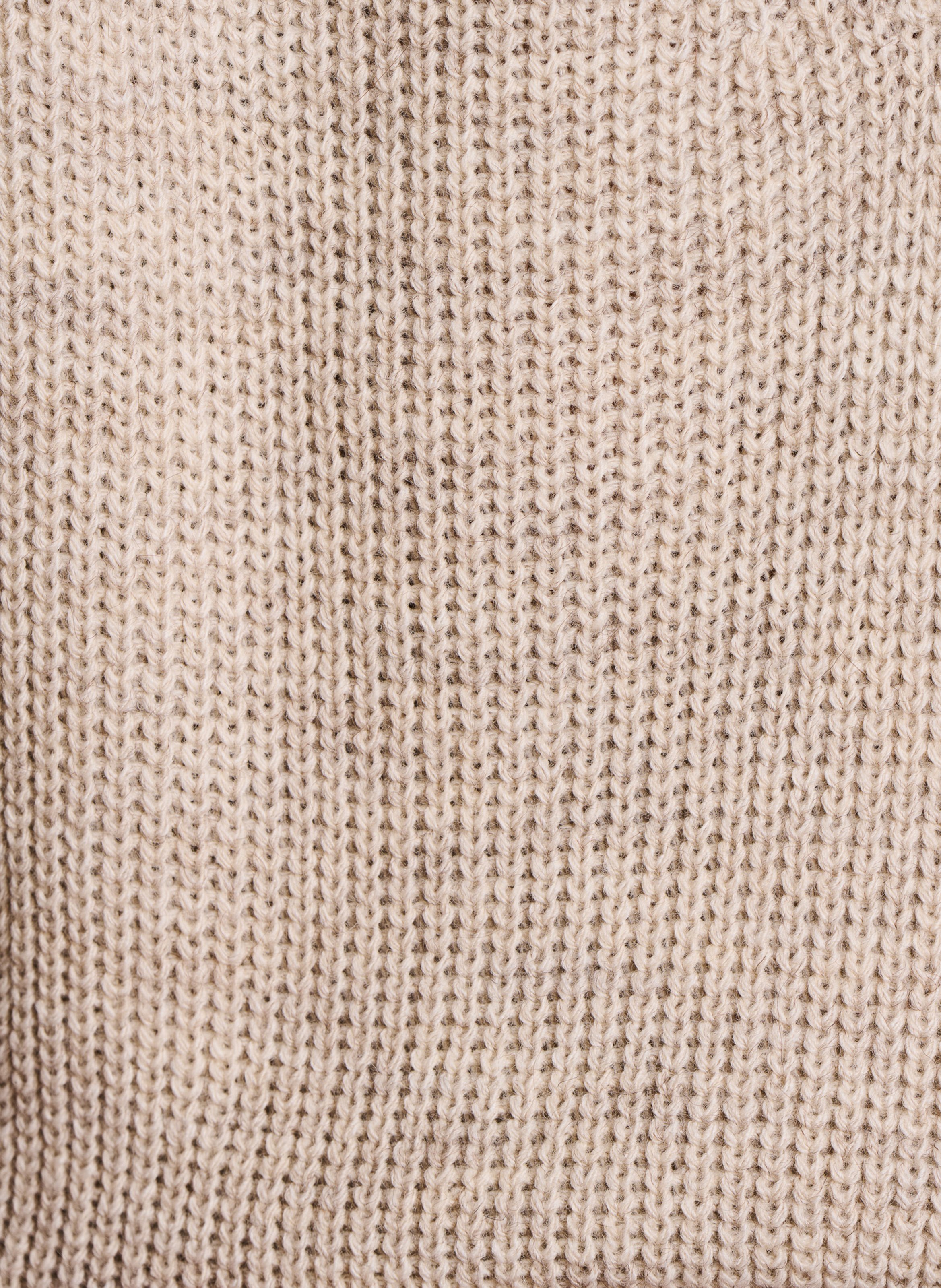 Gerade geschnittener Strick-Mix-Pullover mit V-Ausschnitt LA FEE MARABOUTEE Beige